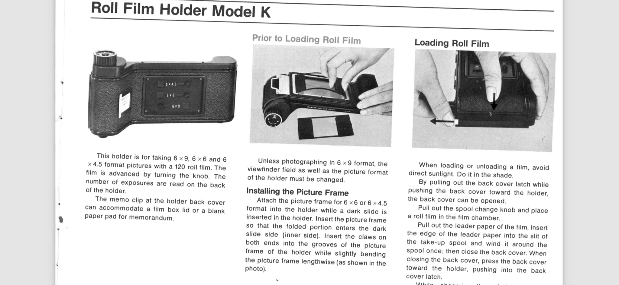 Mamiya universal press conversion frame dimensions?