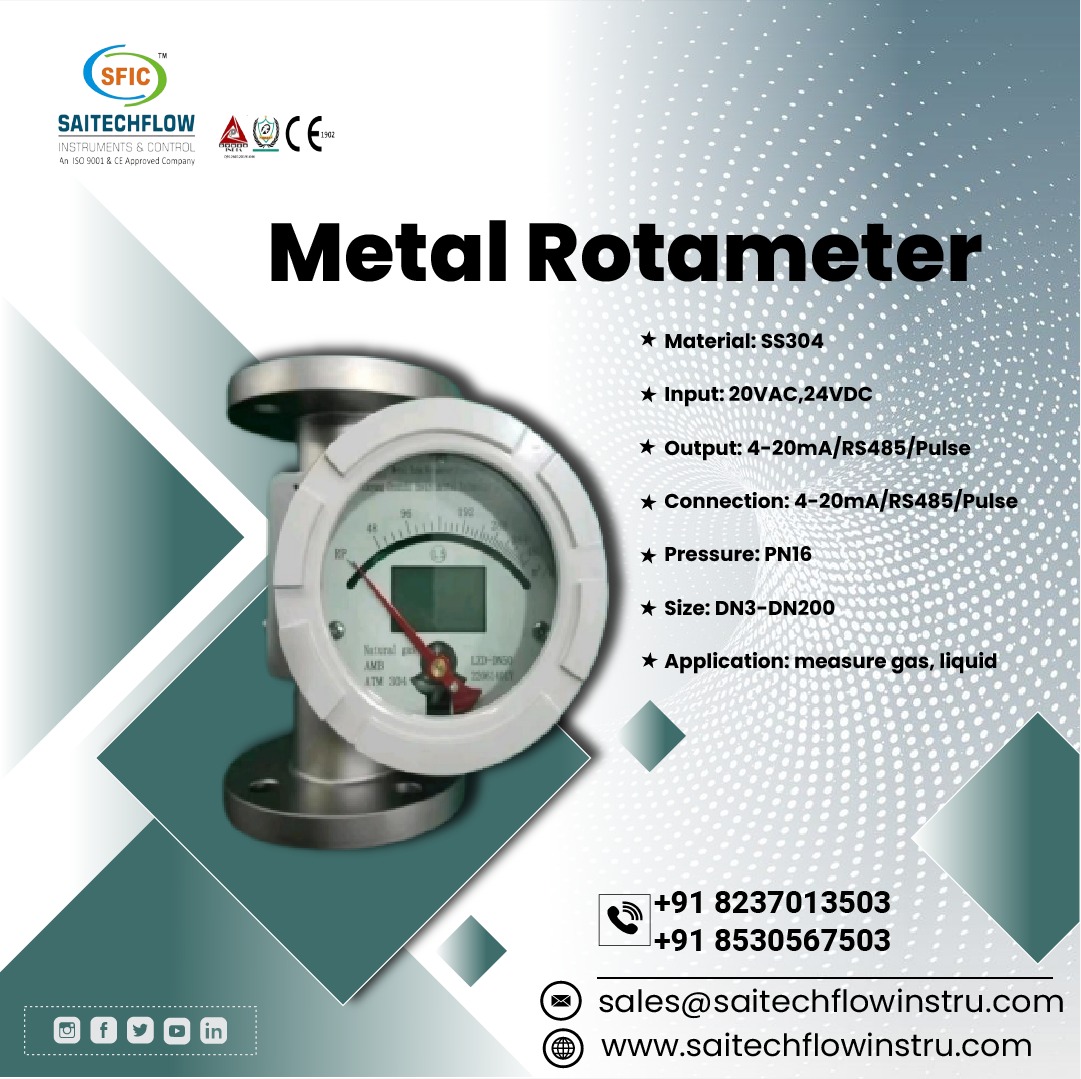 Saitech - Metal Rotameter Flow Meters are a type of variable area flow ...