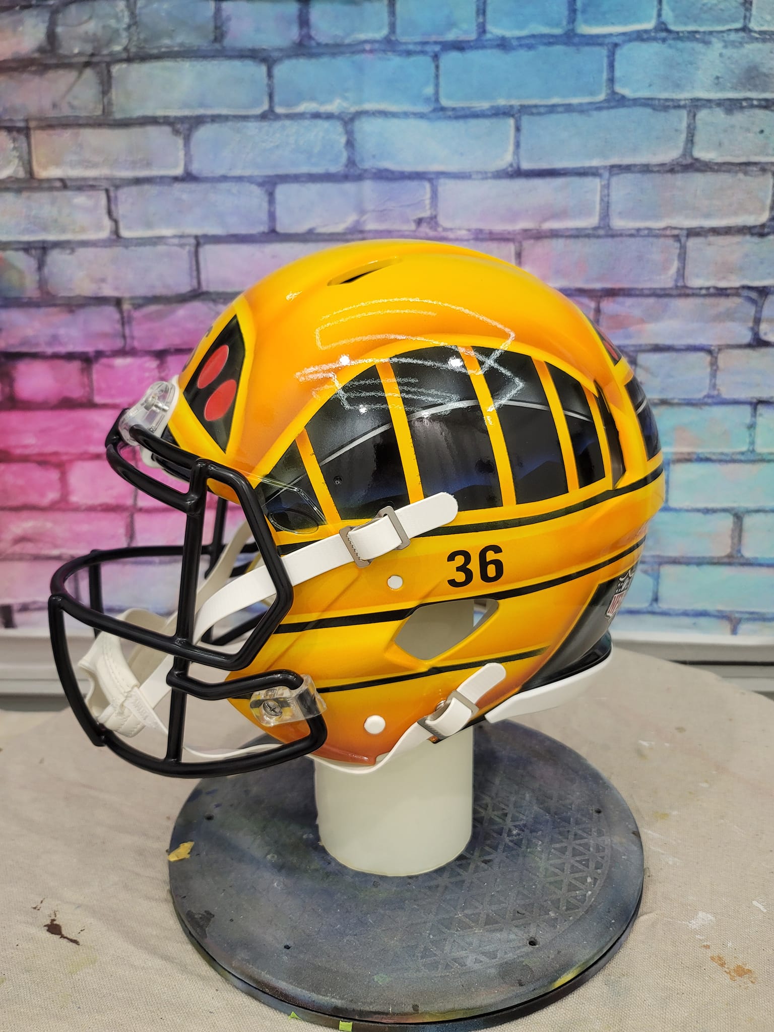 custom football helmet painting Jared Goff Autographed Lions ECC Painted Ripped Authentic Helme  Super Sports Center Autographed Miami Dolphins Tua Tagovailoa