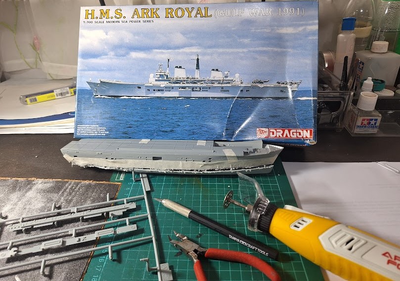 Converting 1/700 H.M.S. Ark Royal to waterline model