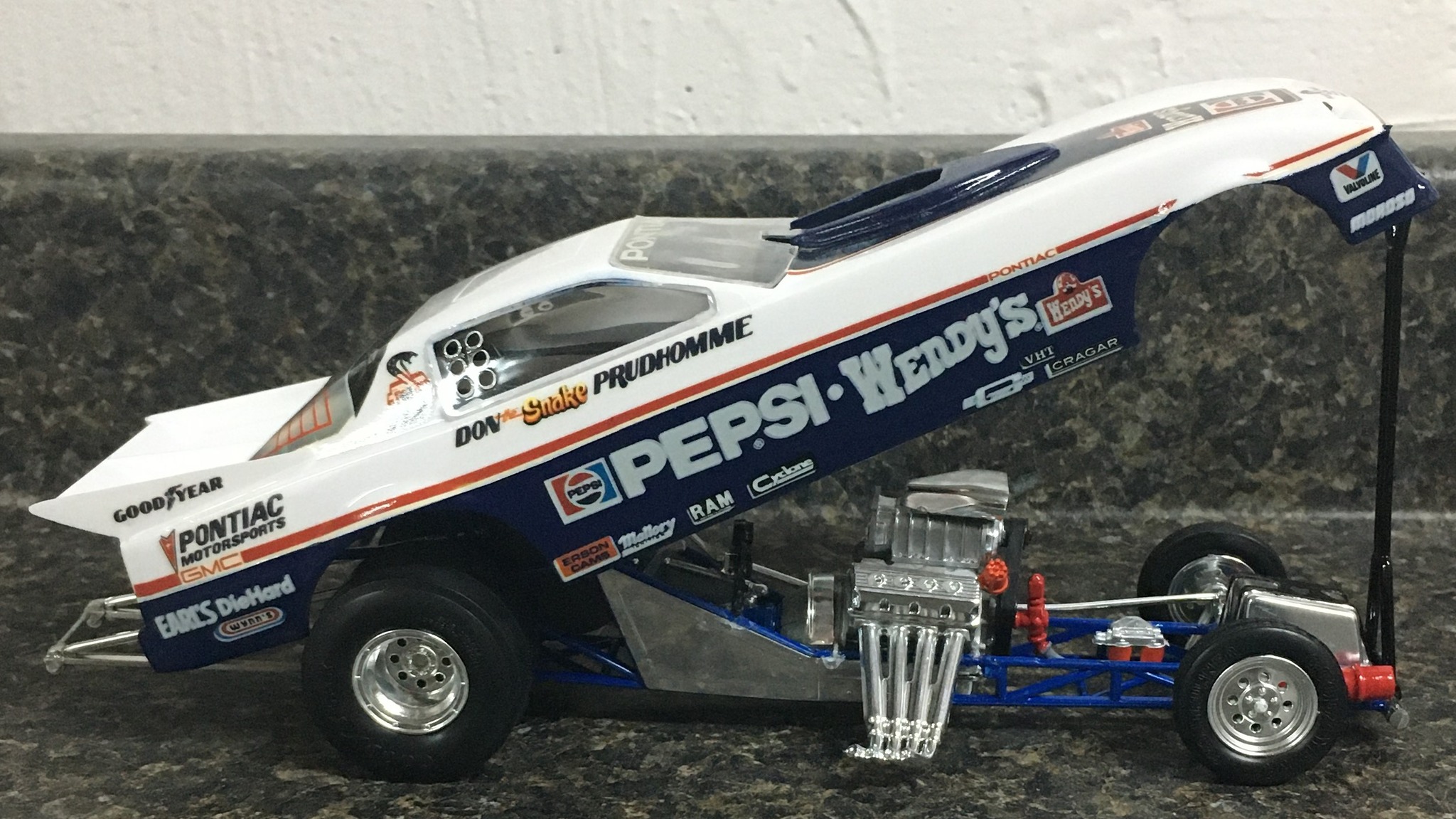 New In Model Cars: Atlantis's Don Prudhomme's 1985 Pepsi Wendys Pontiac Trans Am Fu