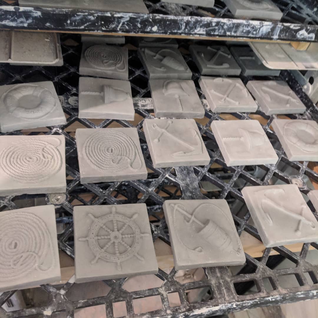 Cergamics - An order of Nautical Accent Tiles and Compass rose pressed ...