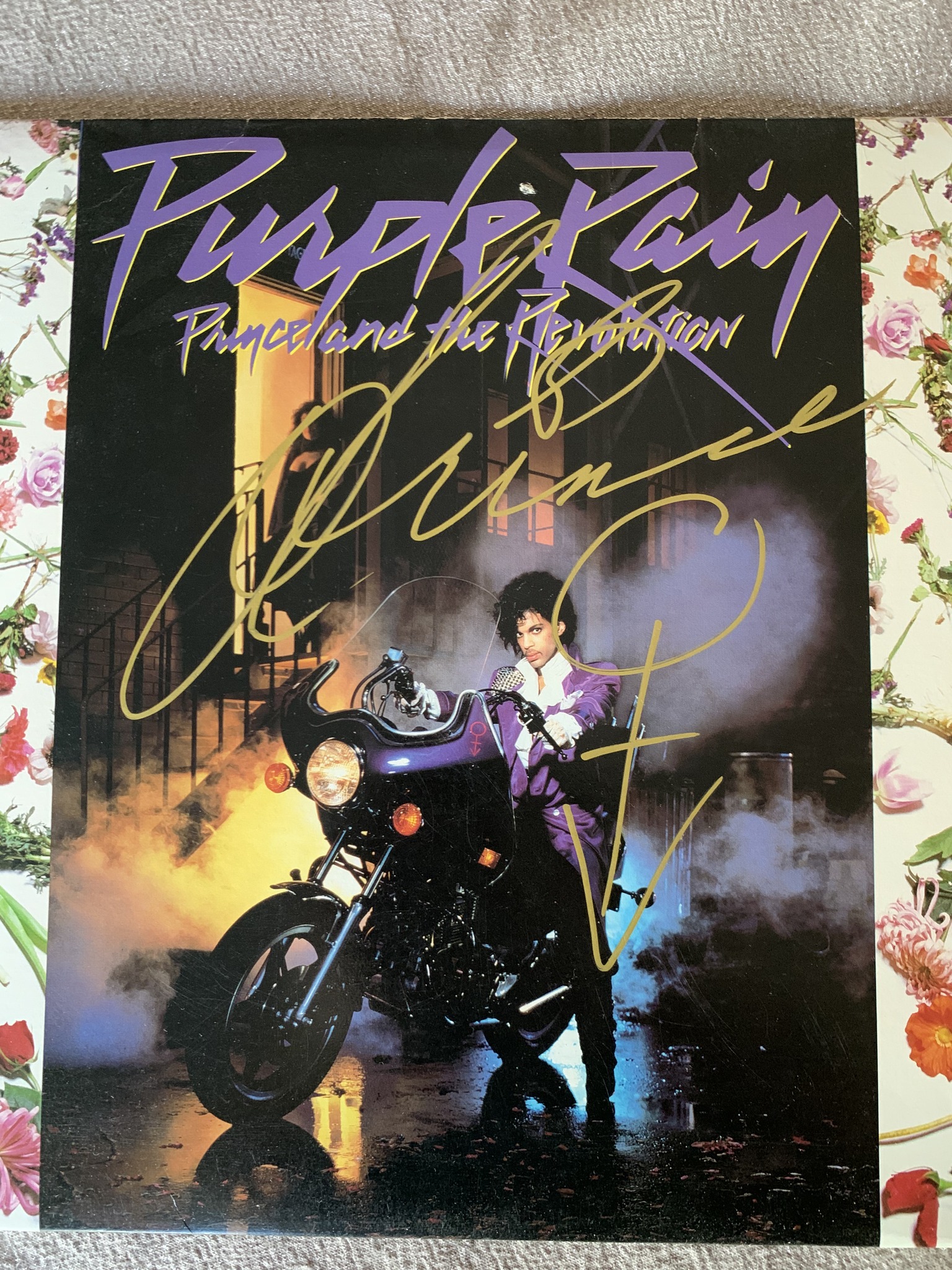 Prince signed item from 1992 Diamonds and Pearls tour
