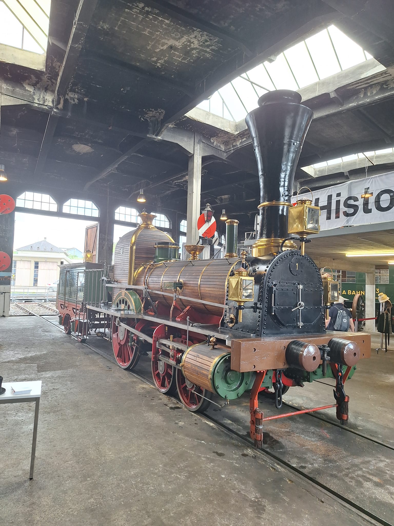 Replica of Switzerland's first locomotive, SNB Limmat of 1847