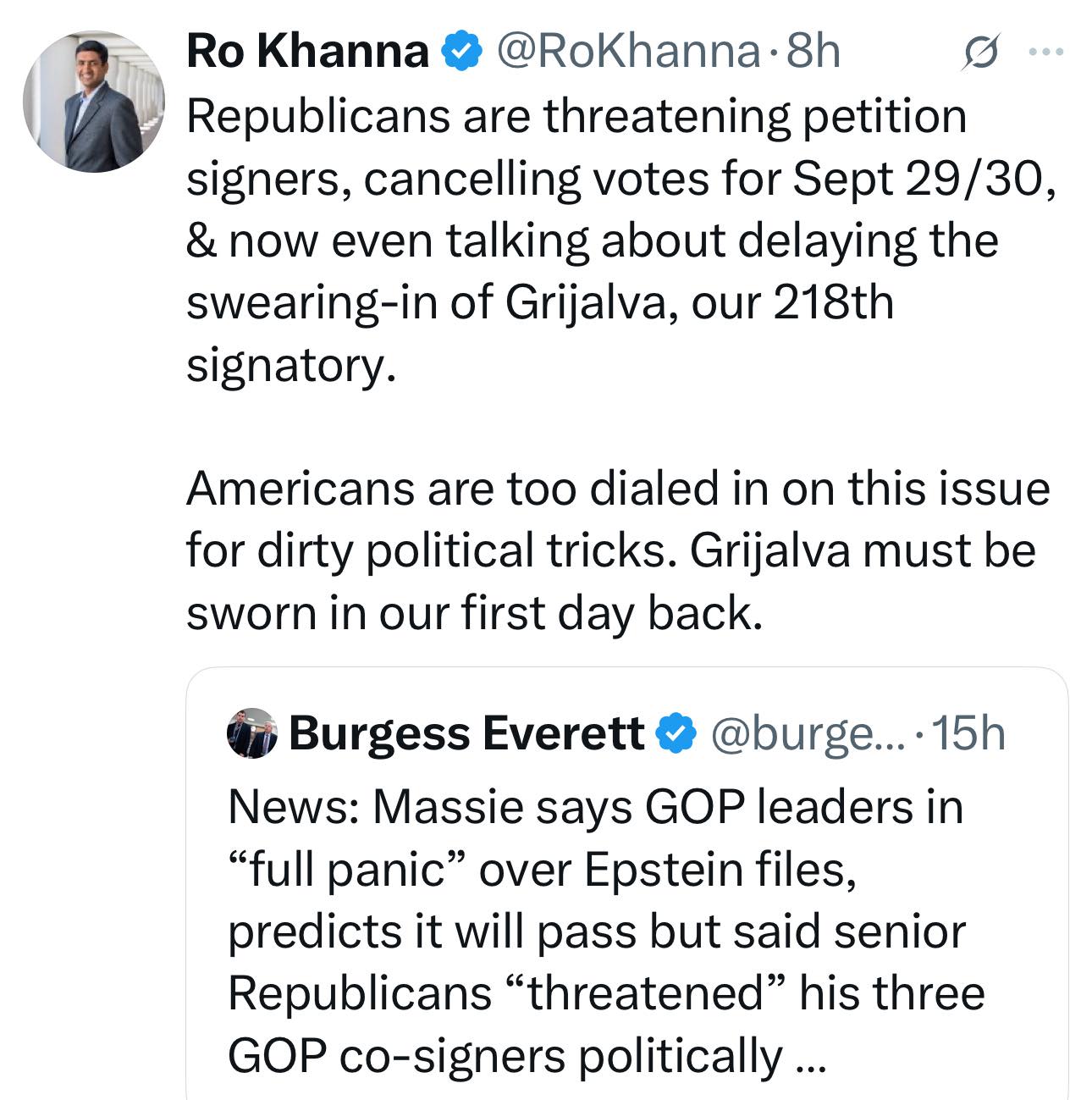Jay - The GOP members really hate this discharge petition. They don’t ...