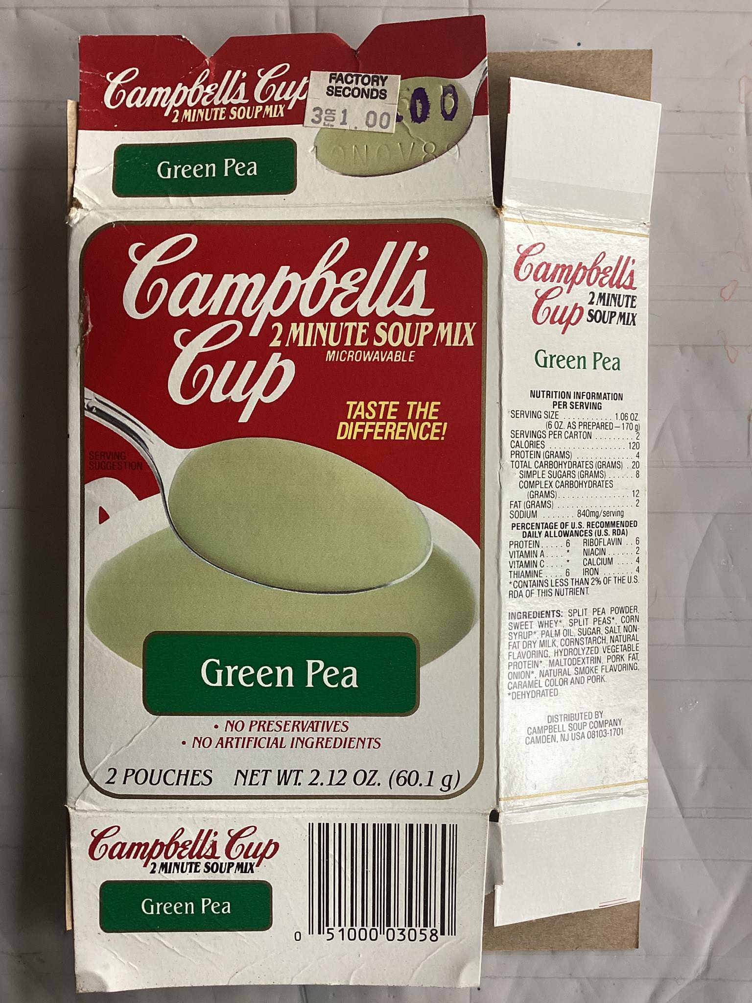50 year old can of Campbells soup. With thanks