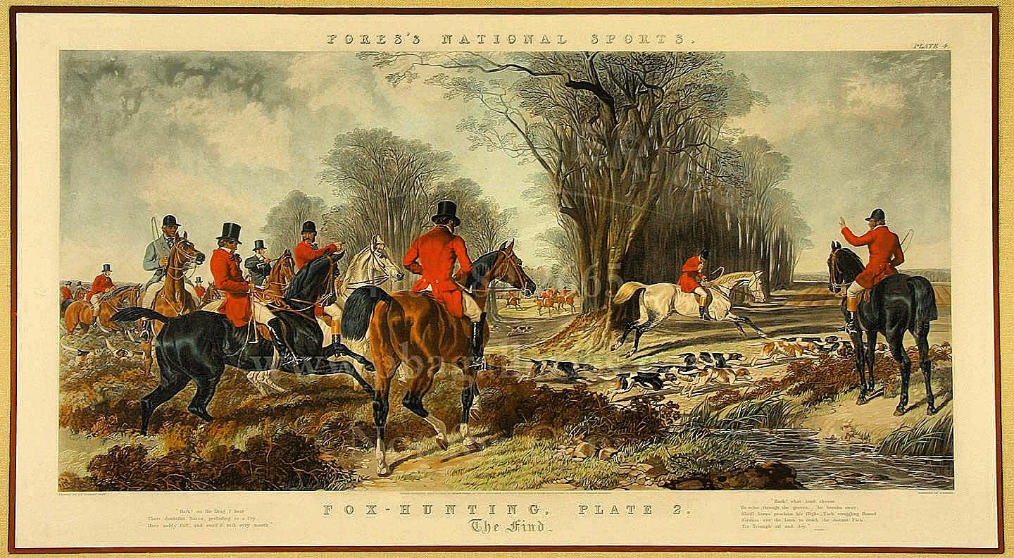 Glass framed 44x64 Large Framed English Tinted Hunting Print