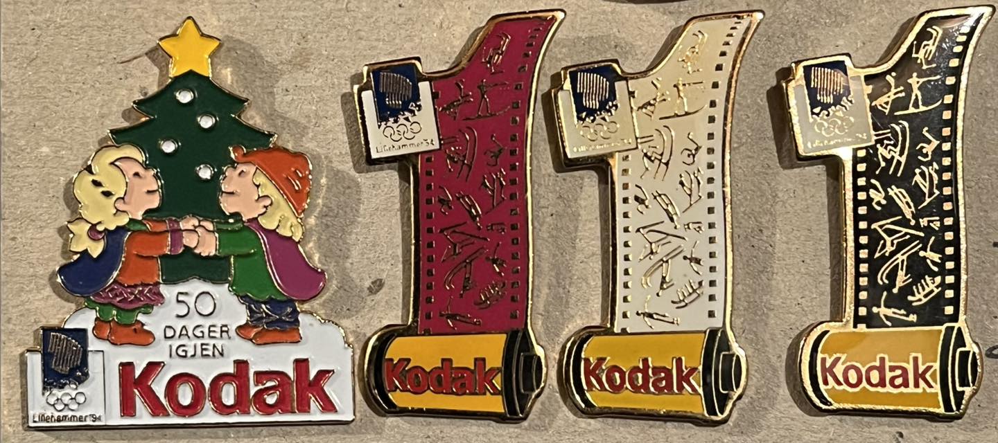 Set of Kodak Olympic pins three pins from the 96 Atlanta Summer