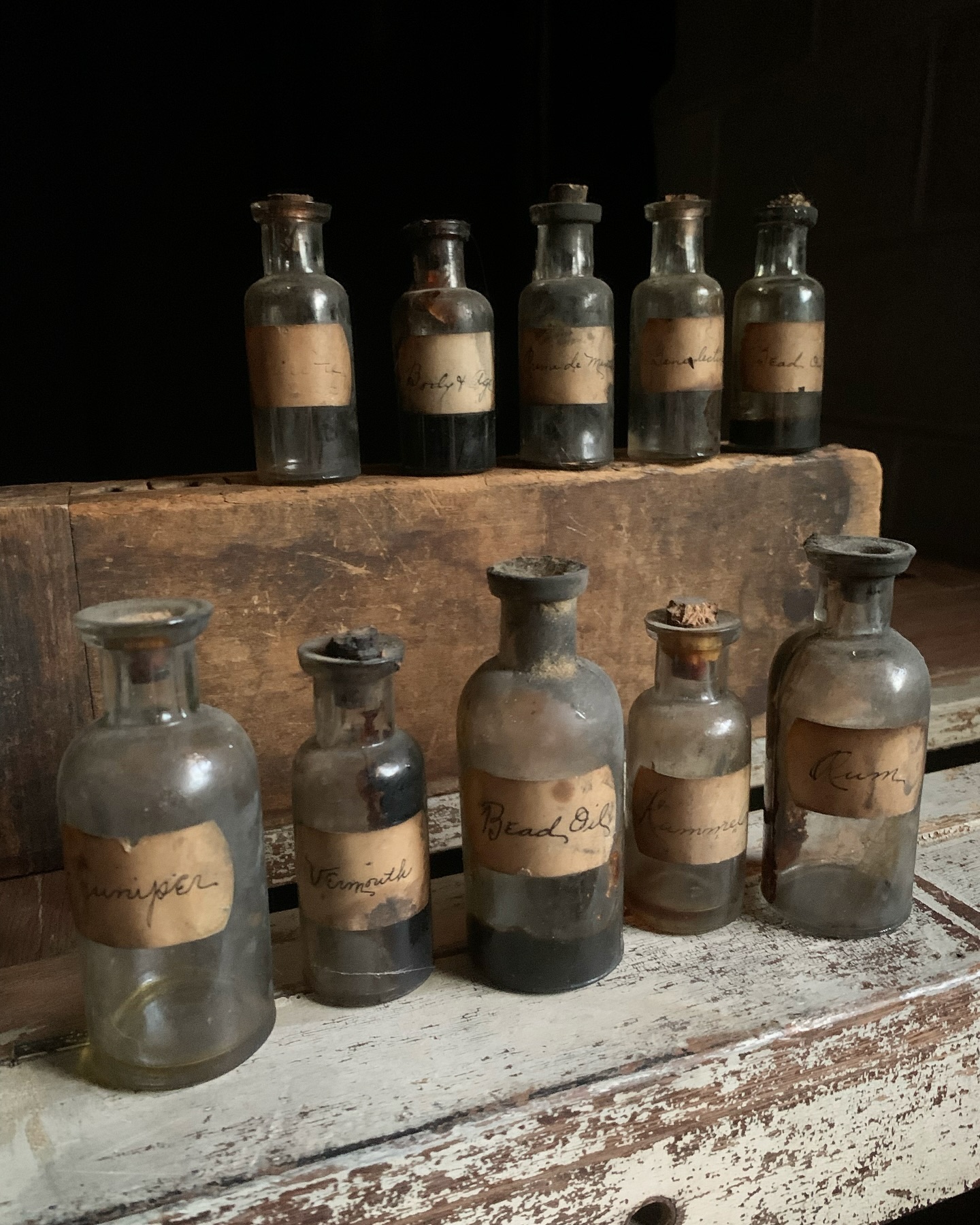 Old glass bottles found in 1920 house crawl space