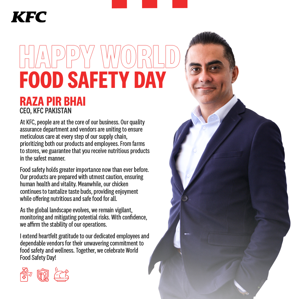 KFC - On this World Food Safety Day, the CEO of KFC...