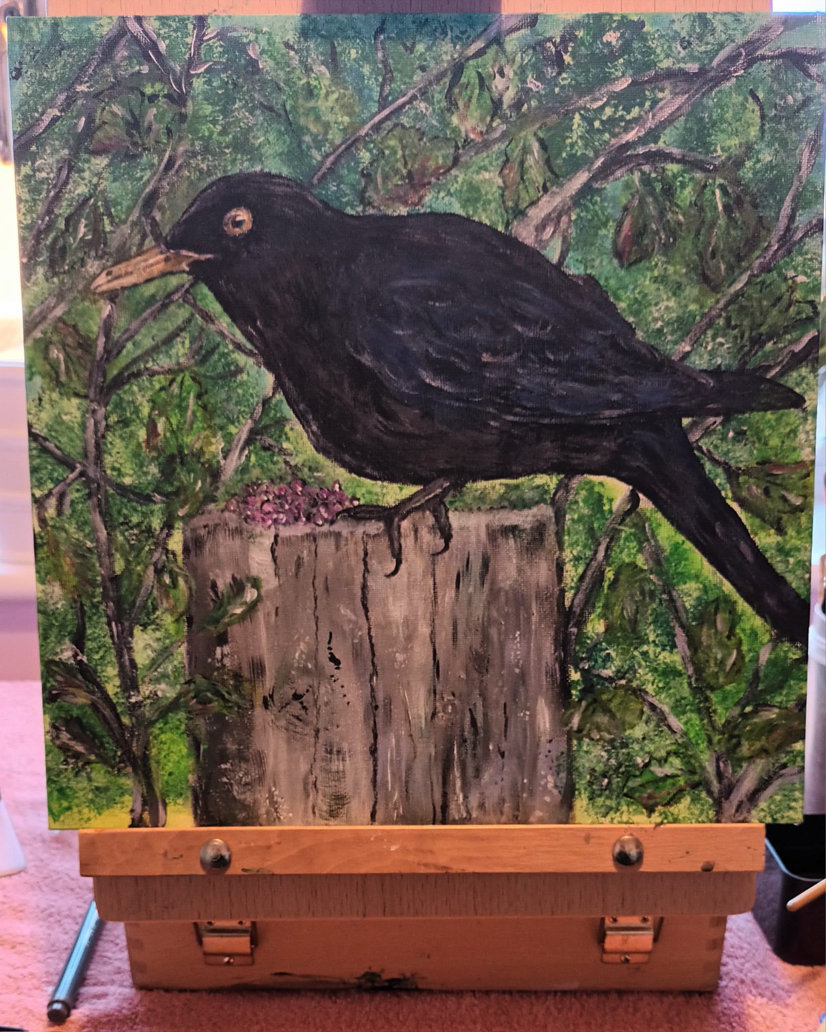 Black Bird Sitting In The Tree At Night' My art