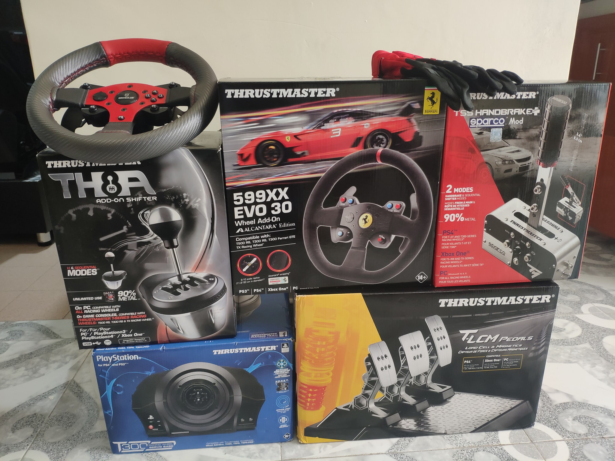 Thrustmaster T500RS sim trucking setup with TH8A shifter