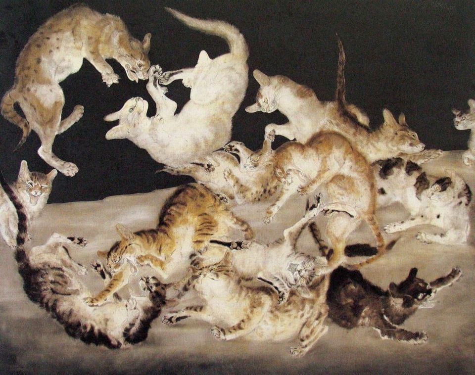 Cat fight - 1940 Leonard Tsuguharu Foujita (藤田 嗣治) (Japan 1886
