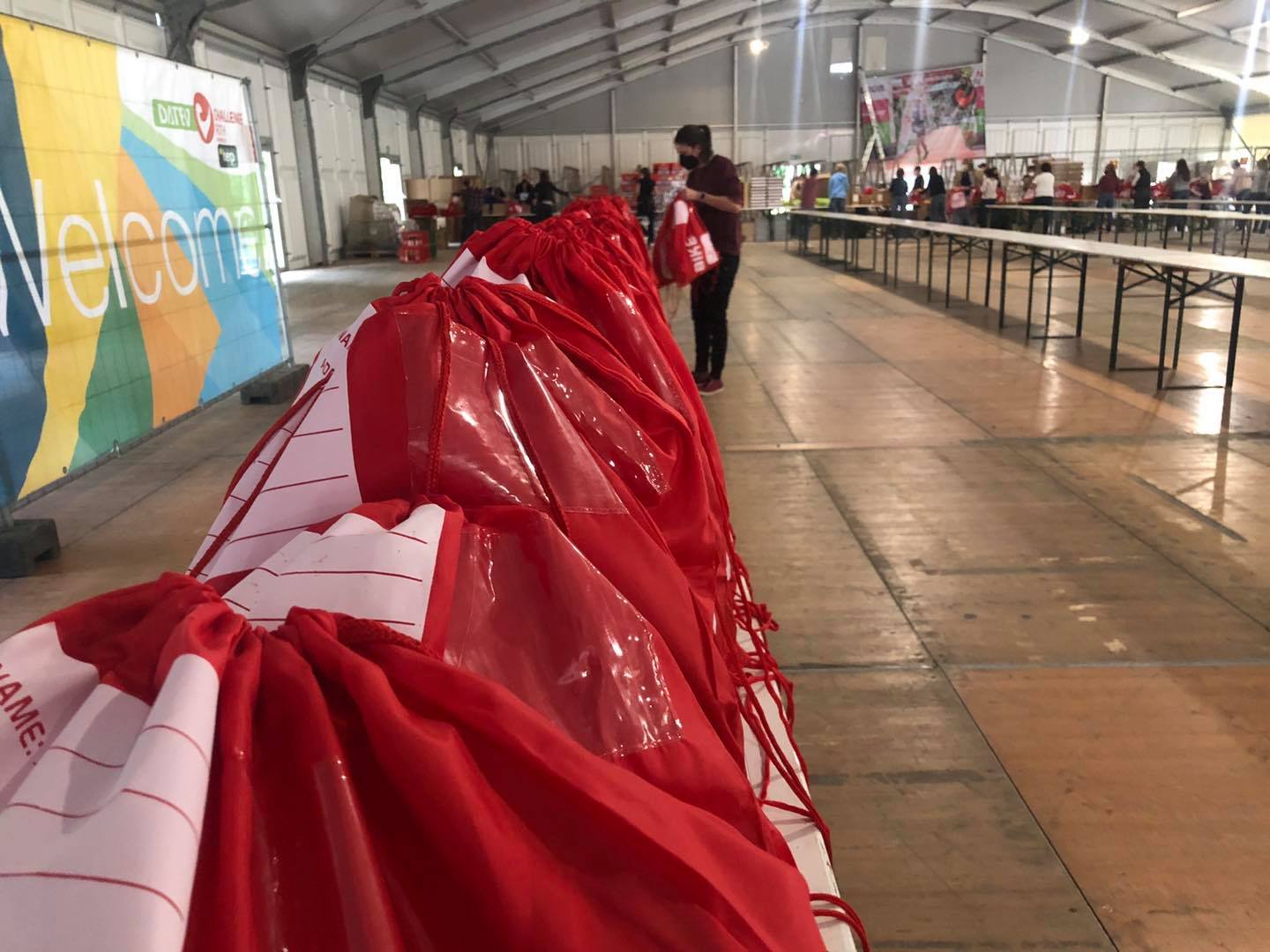 Challenge Roth - Bag packing has begun! Soon these tables...