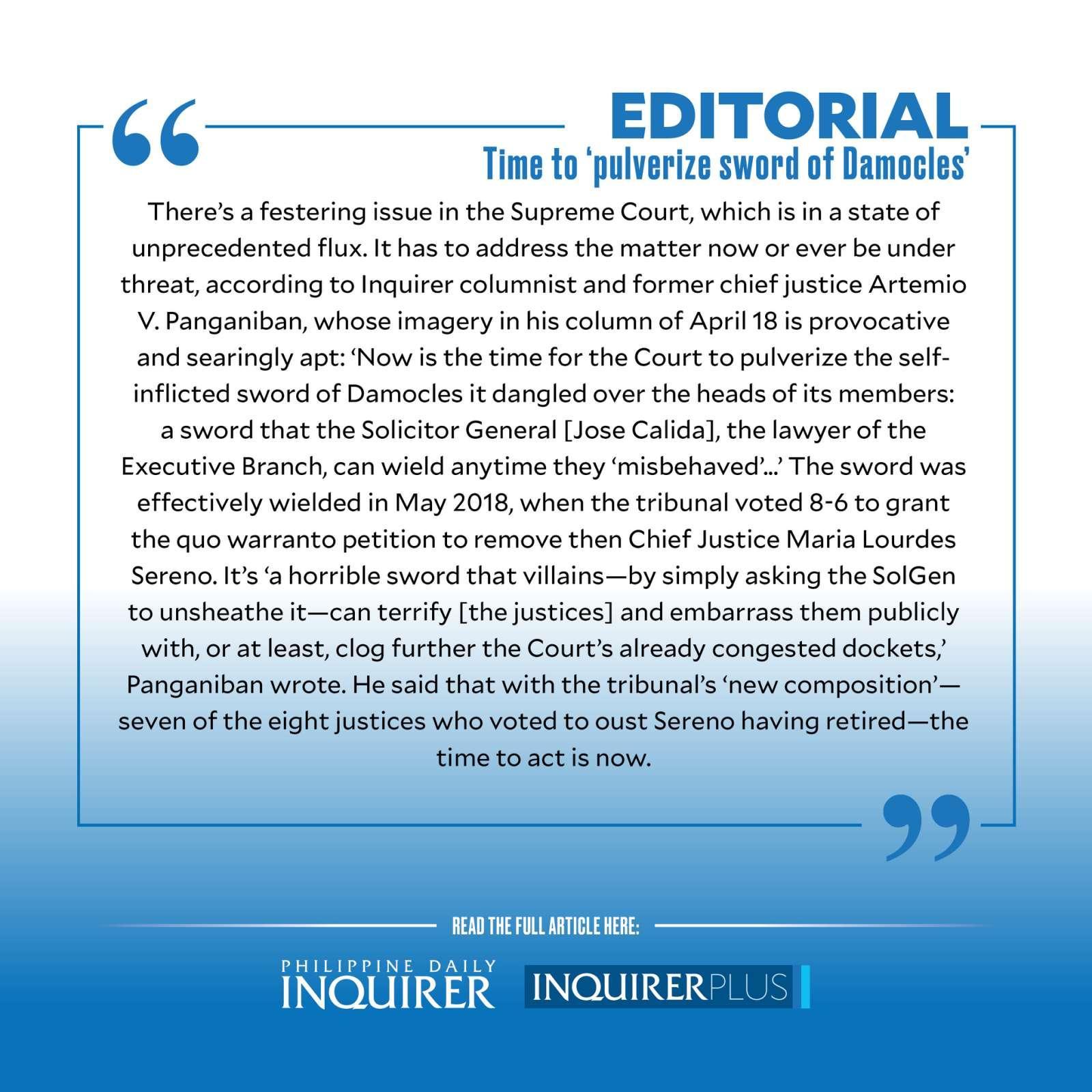 INQUIRER.net - Today's Inquirer Editorial (April 21, 2021). Visit ...