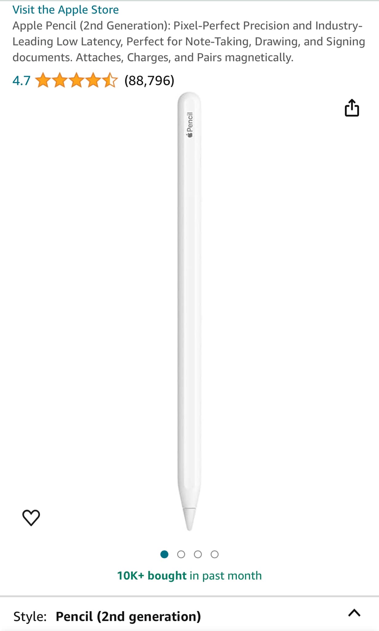 Genuine Apple Pencil (2nd Generation), model A2051, in excellent