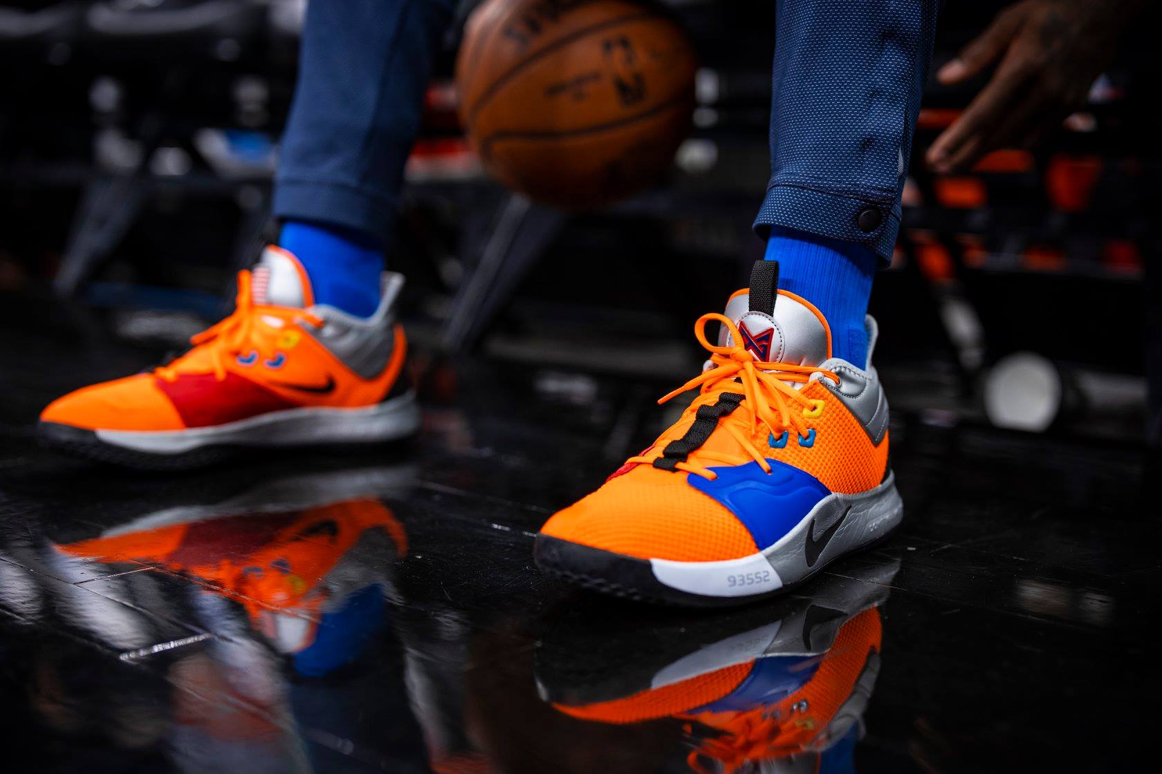 Paul George debuted the Nike PG 3 NASA 'Total Orange' against the