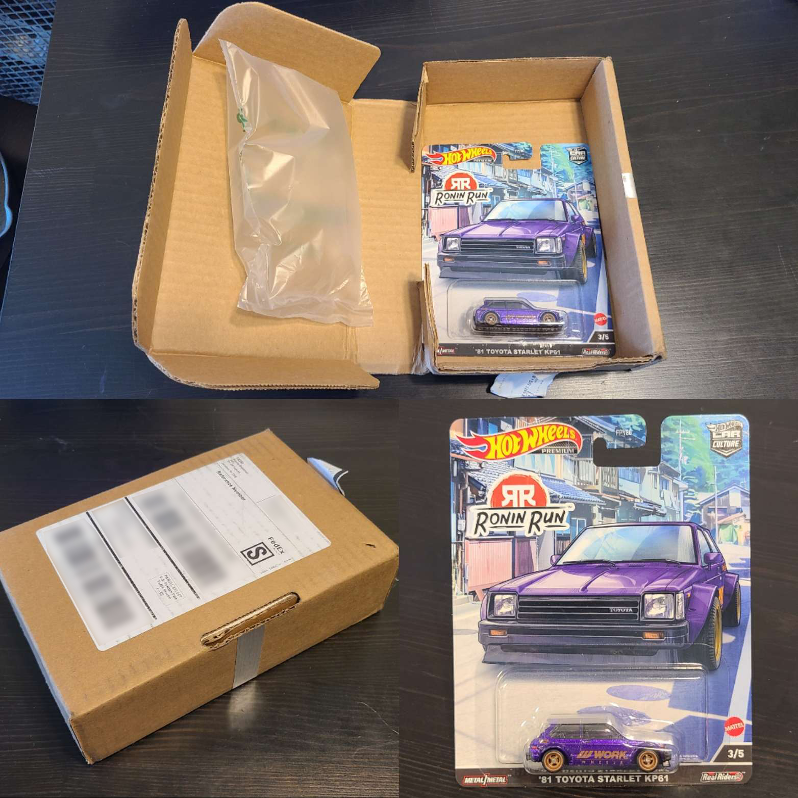 Hot Wheels Premium Toyota Starlet KP61 - Occasion - Modèle De Collection