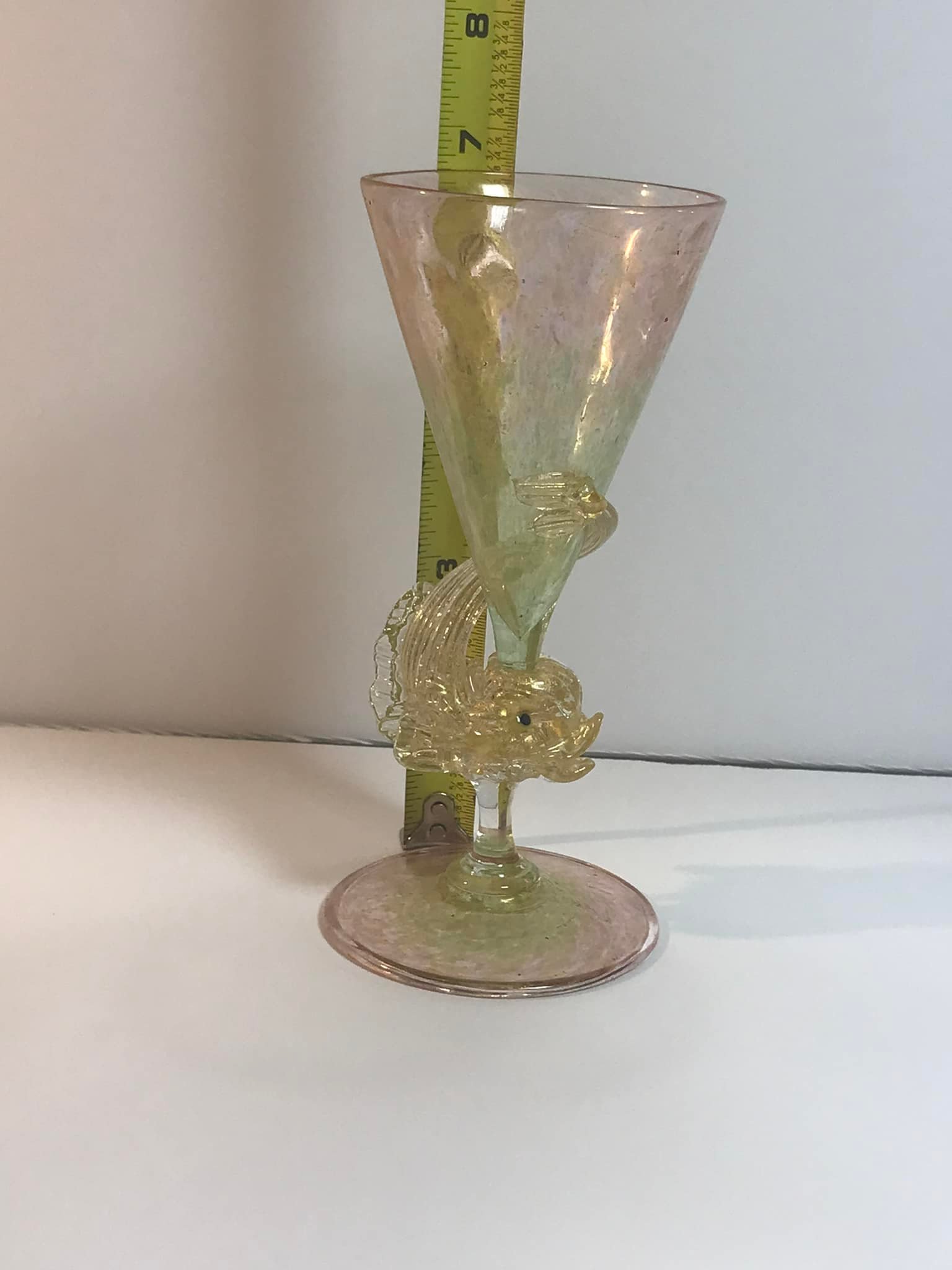 I believe these are Salviati Venetian Murano Dolphin goblets. Any