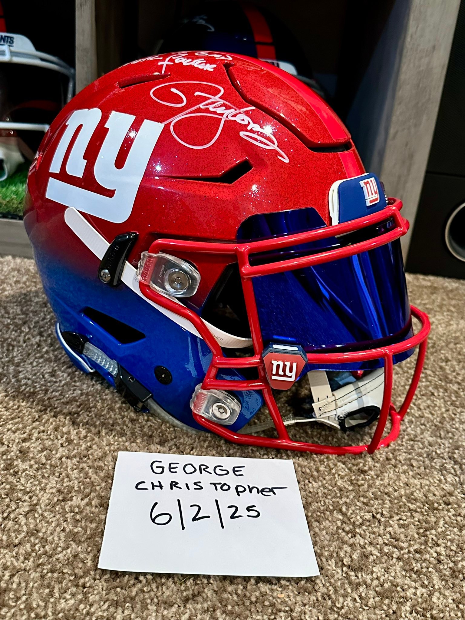nygiants speedflex helmets New York Giants Riddell Helmet this collectible SpeedFlex Authentic football helmet is made specifically for fans of the New York Giants Abdul Carter Signed/Insc Full Size