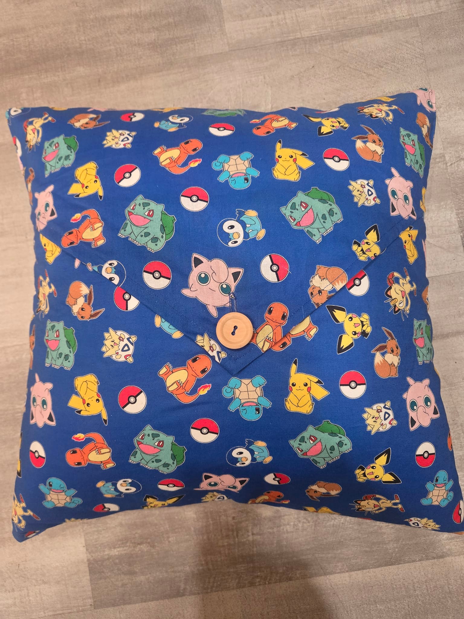 First time sewing a serger for a Pokemon cushion cover