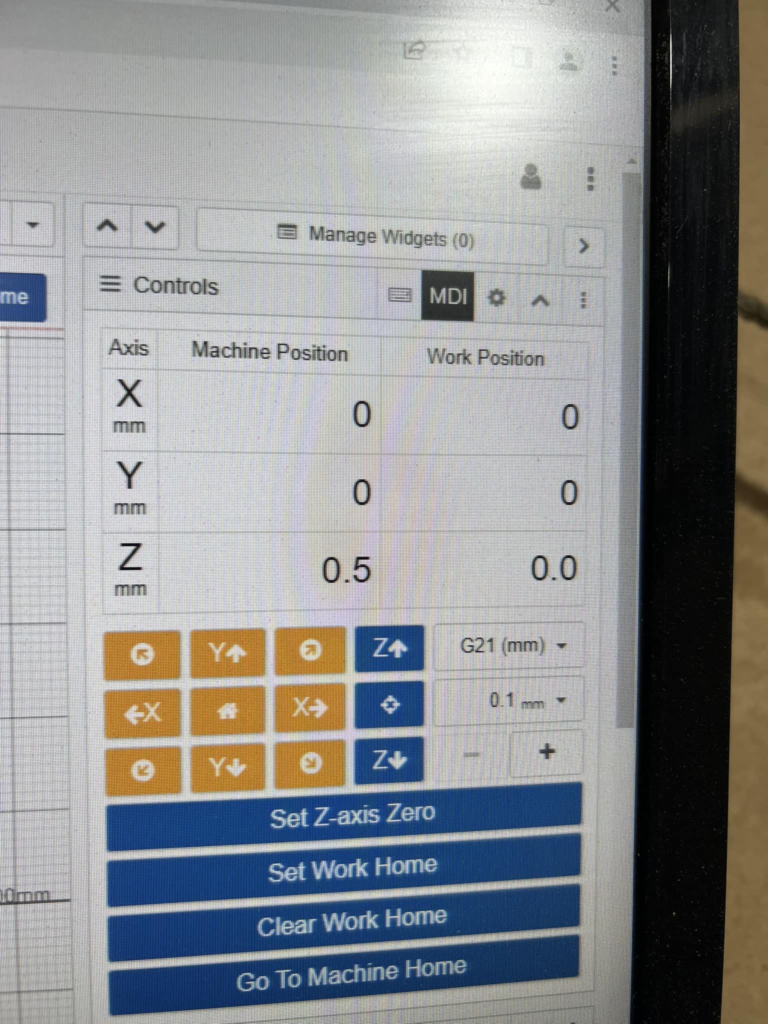 How can I get my machine to zero zero at the home position
