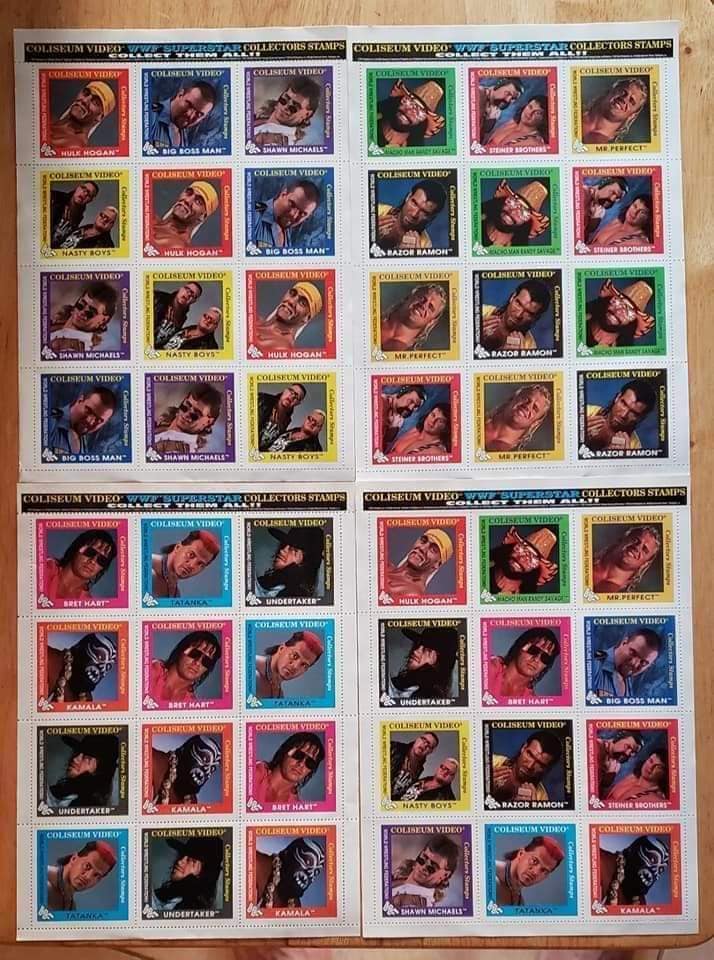 Full set of 1991 WWF Superstars stickers Nonsense with the unused