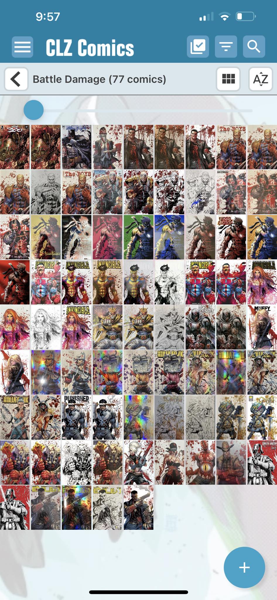 Comprehensive list of battle damage comic book covers