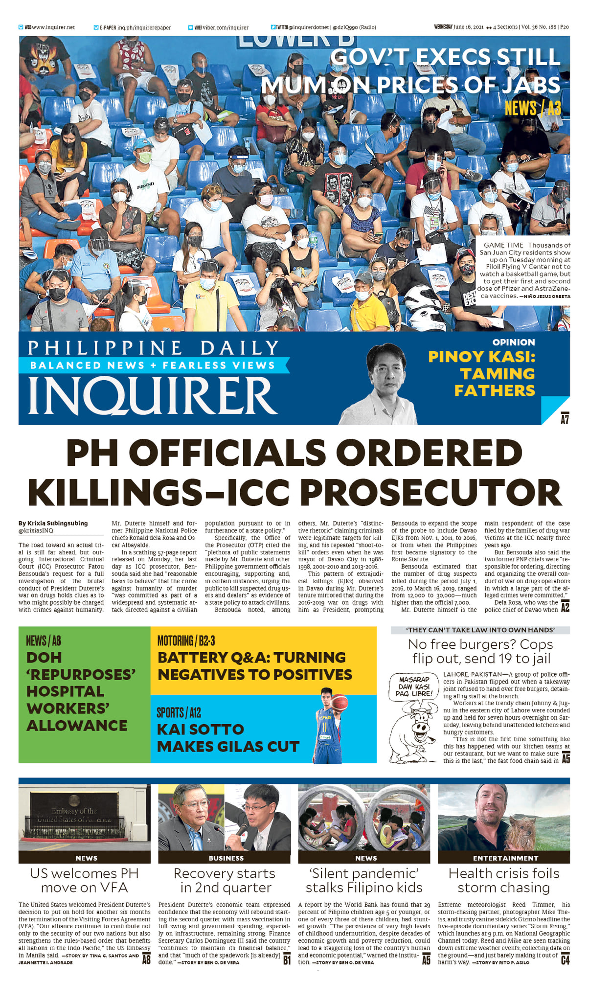 INQUIRER.net - Today's Inquirer front page (June 16,...