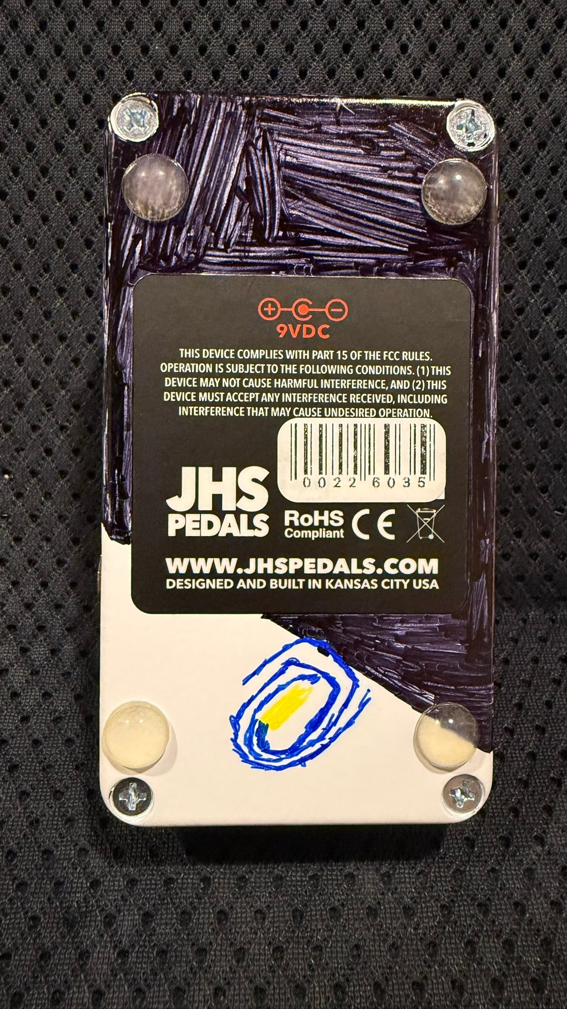 Customized JHS 3 series fuzz pedal by a guitar player's son