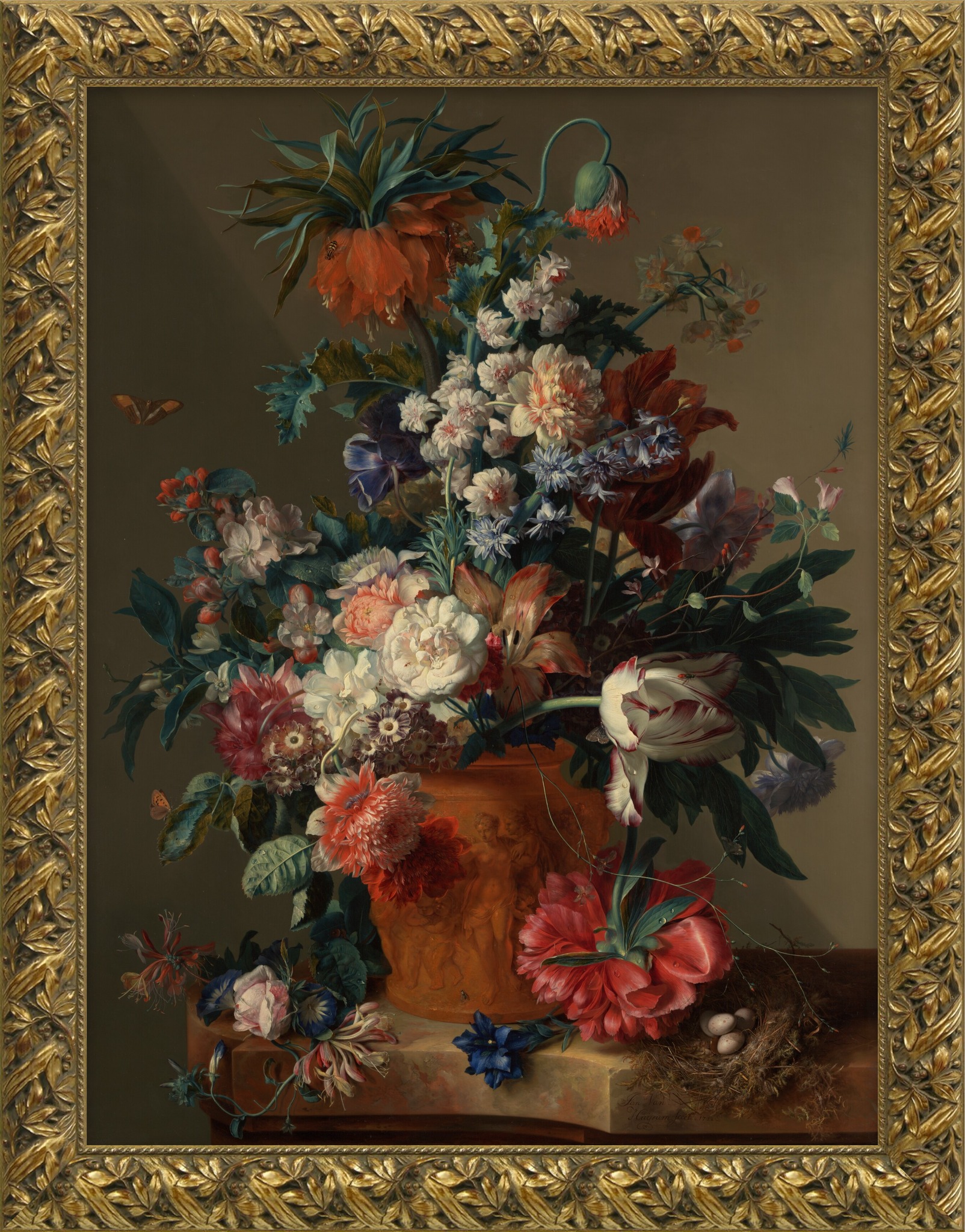 John Botz, (1925-2003, American), Floral still life with red