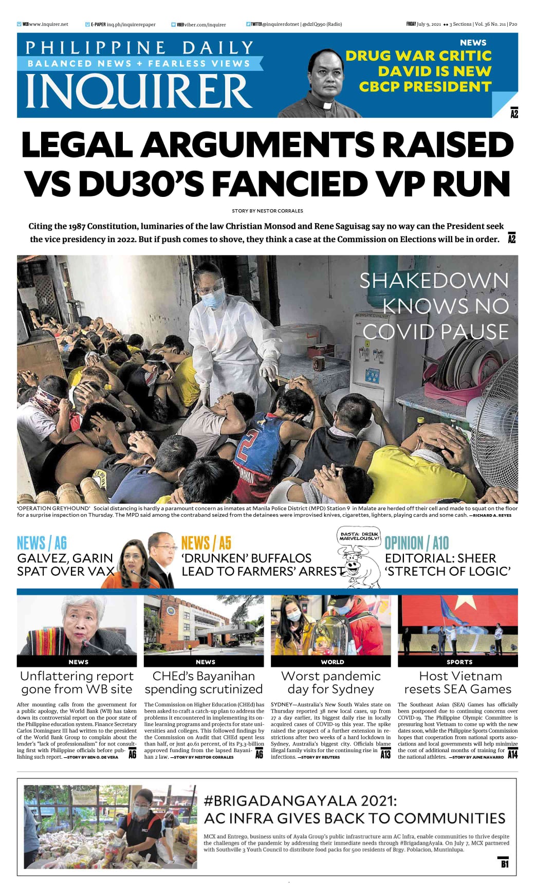 INQUIRER.net - Today's Inquirer front page (July 9, 2021)....