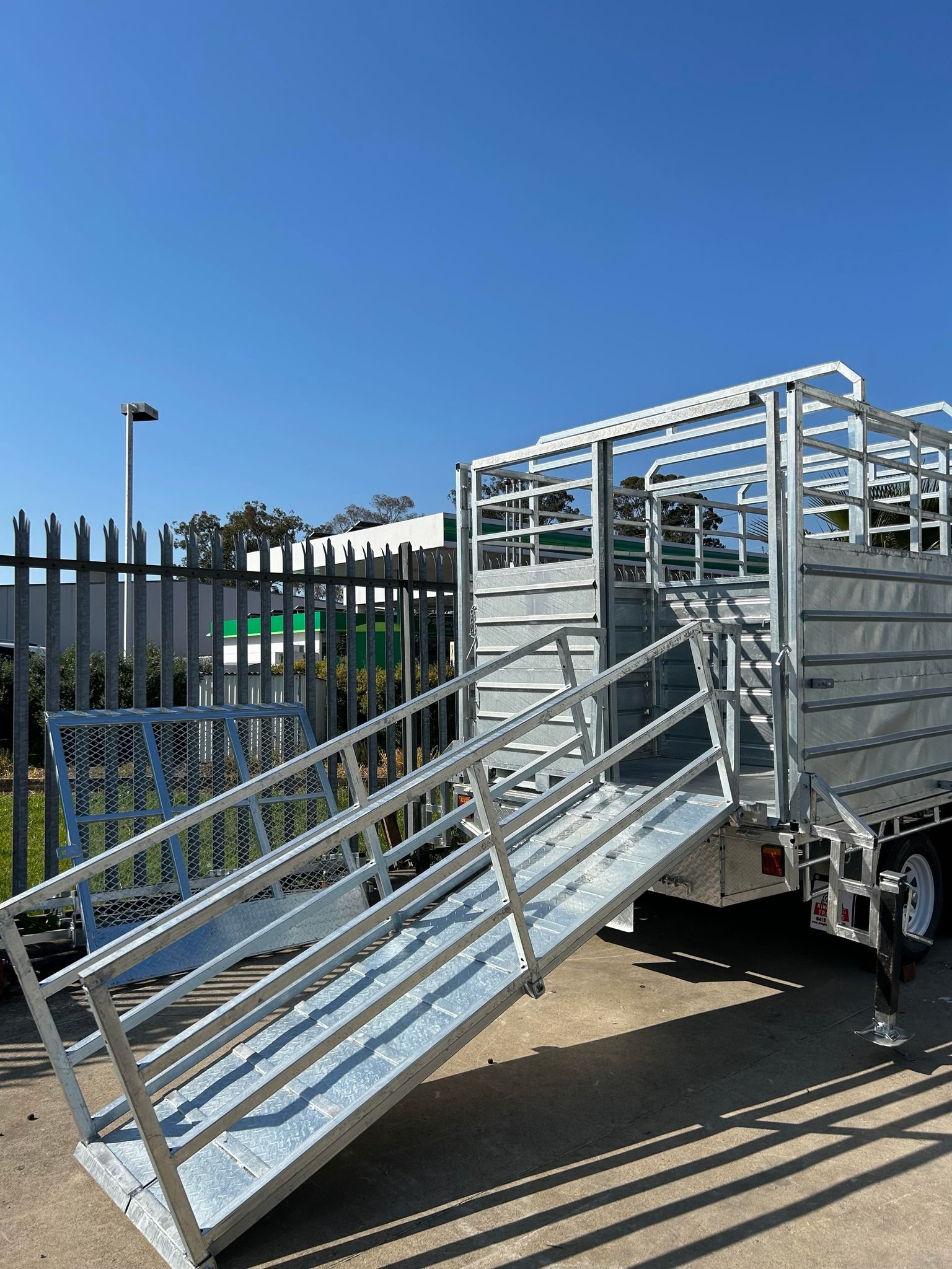 12×7 FLAT TOP LIVESTOCK/ CATTLE TRAILER ATM 3500KG WITH SIDE RAILS AND ...