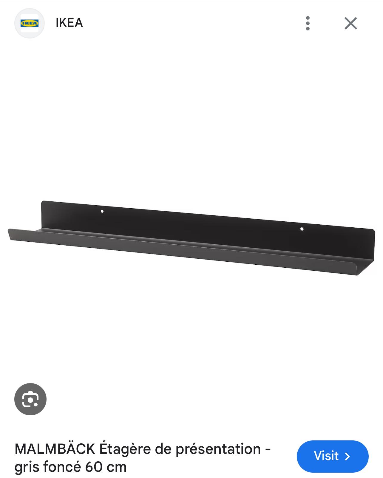 Where are the holes on a 60cm Malmback shelf?