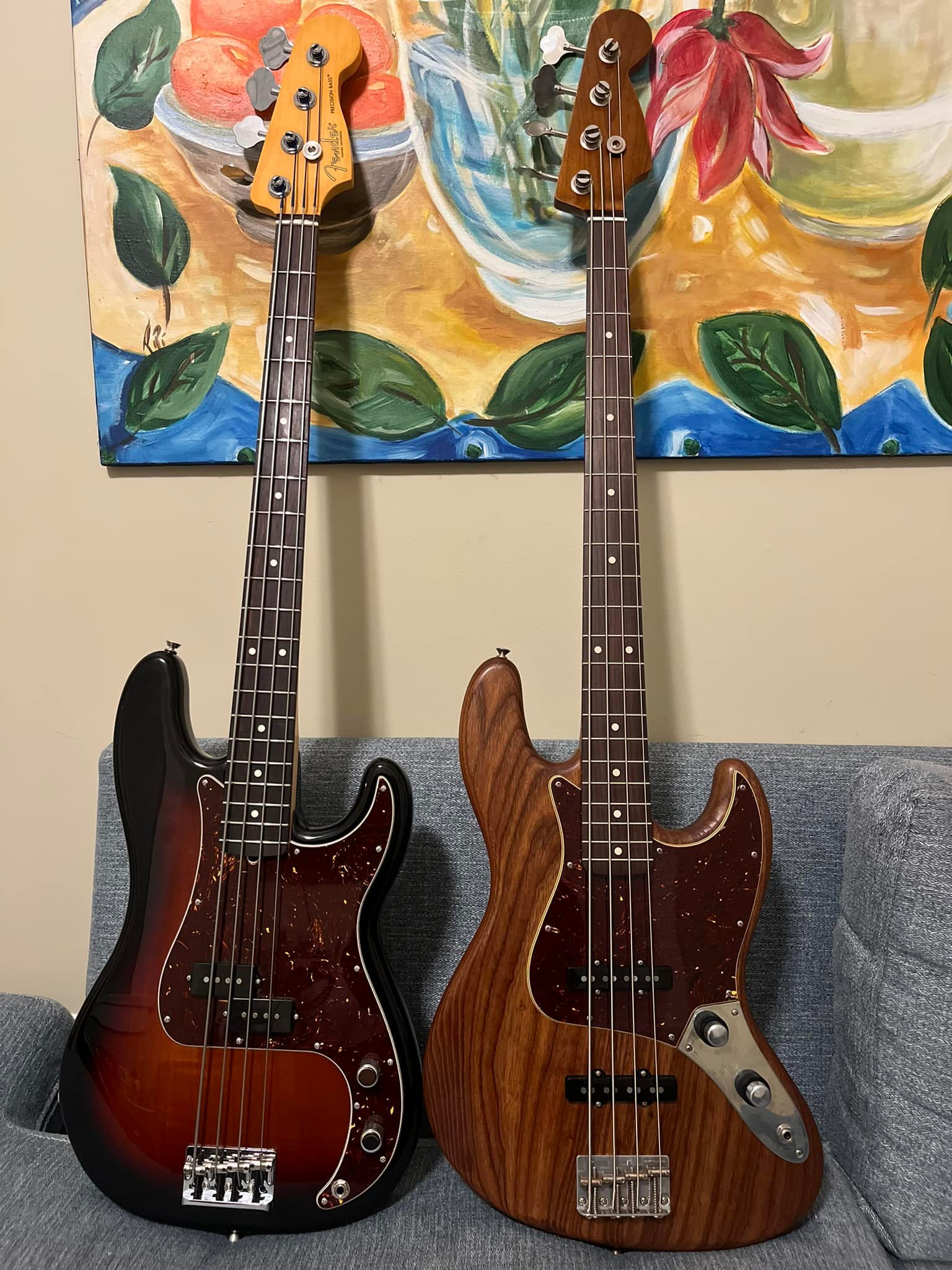 Warmoth jazz bass with roasted maple neck setup and review