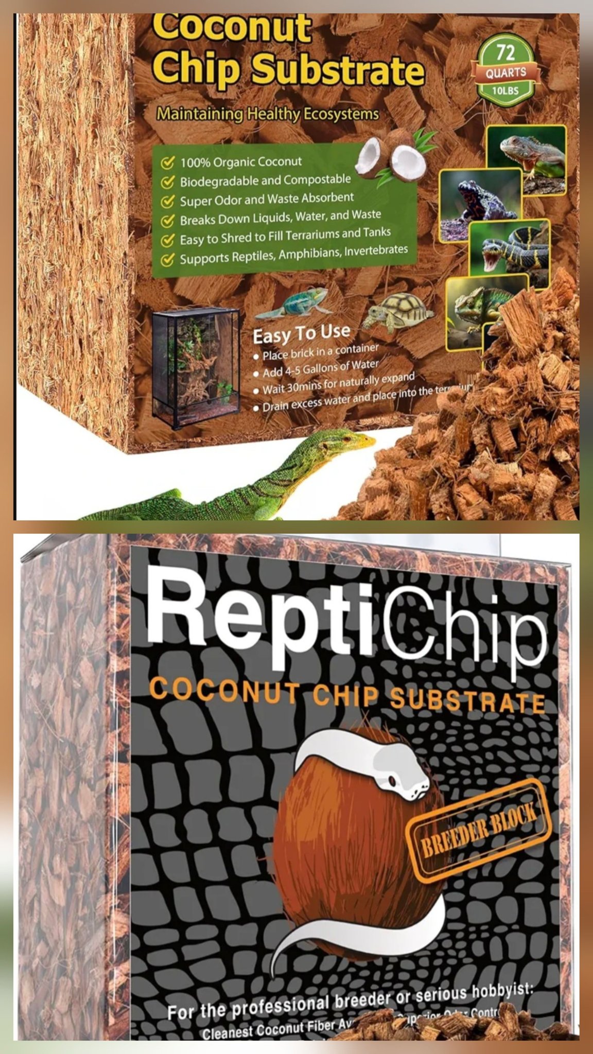 Tropicoir Coconut Husk Chips – 4.5kg – Ideal Substrate For Reptile Enclosures & Tanks