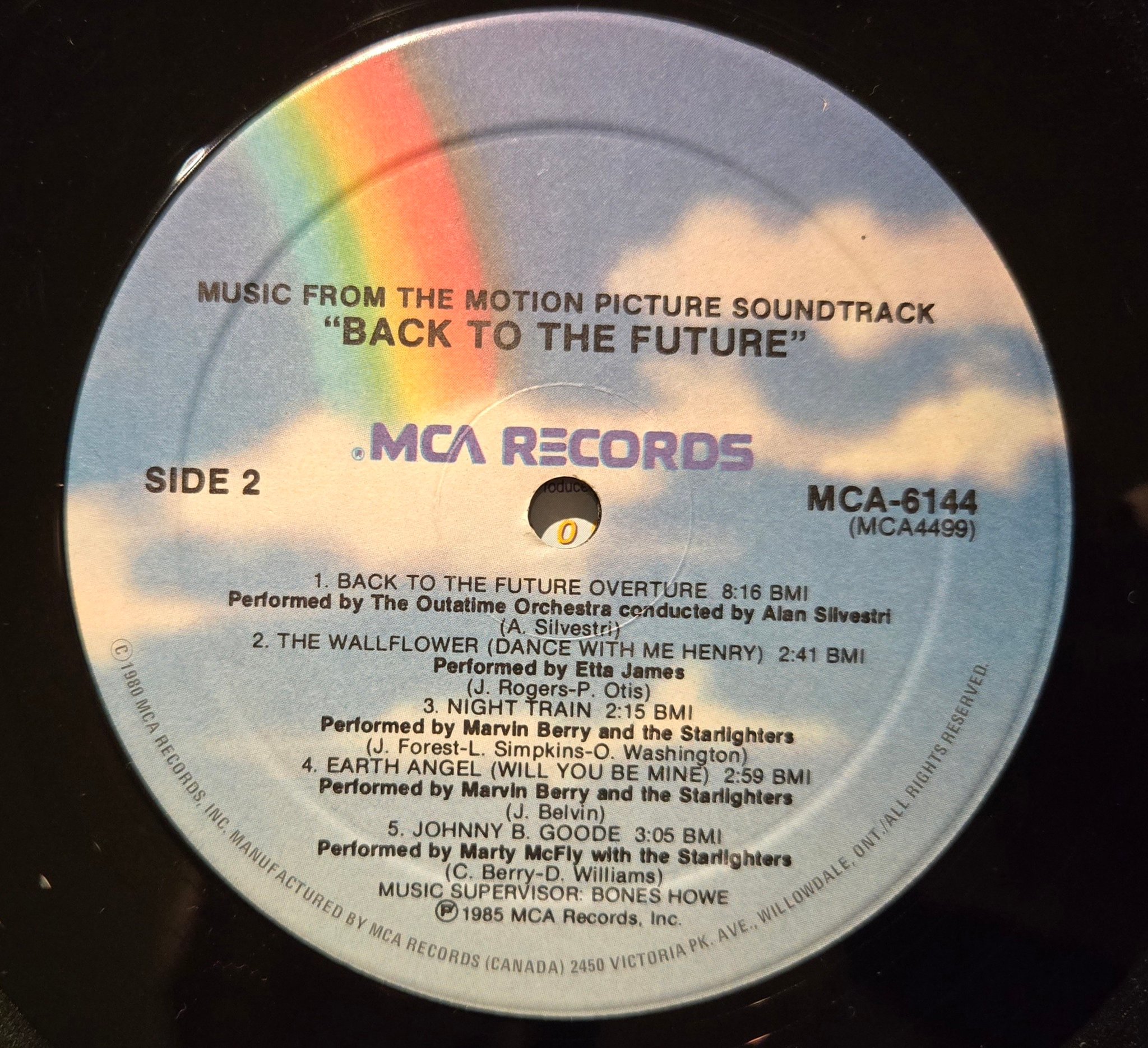 Back to the Future soundtrack on Canadian vinyl