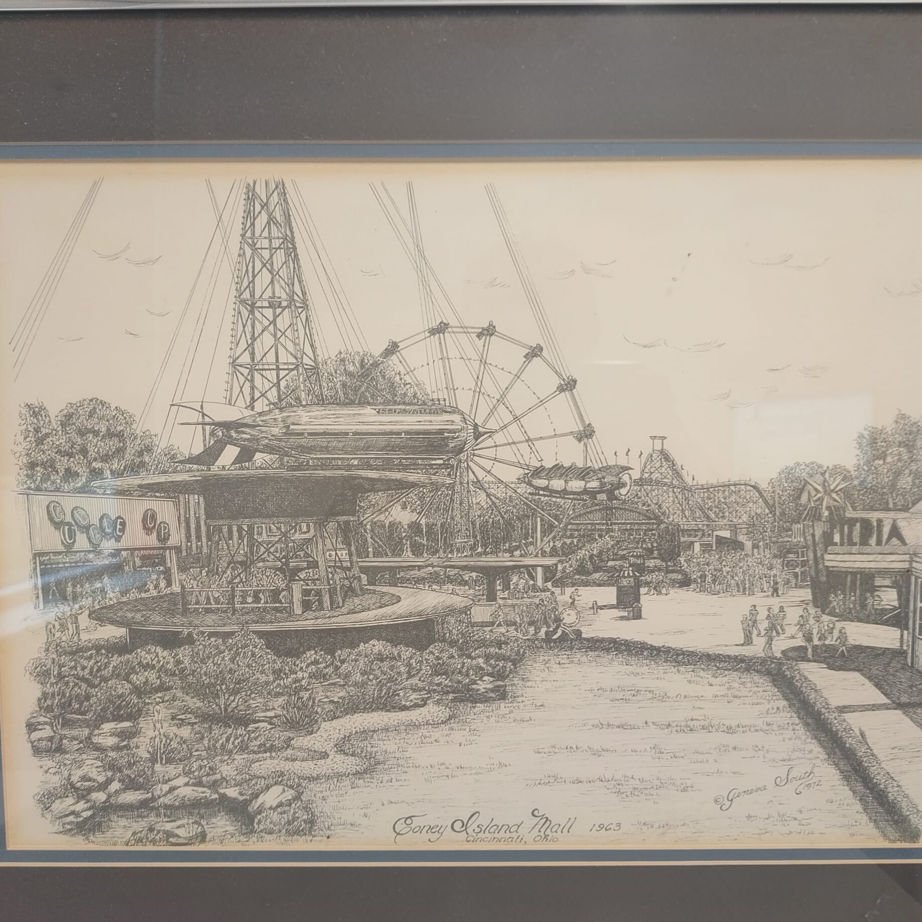 Coney Island Mall 1963 drawing by Geneva South