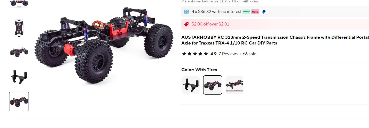Austarhobby Metal Portal Axles (Front & Rear) For TRX4 1/10 RC Crawler