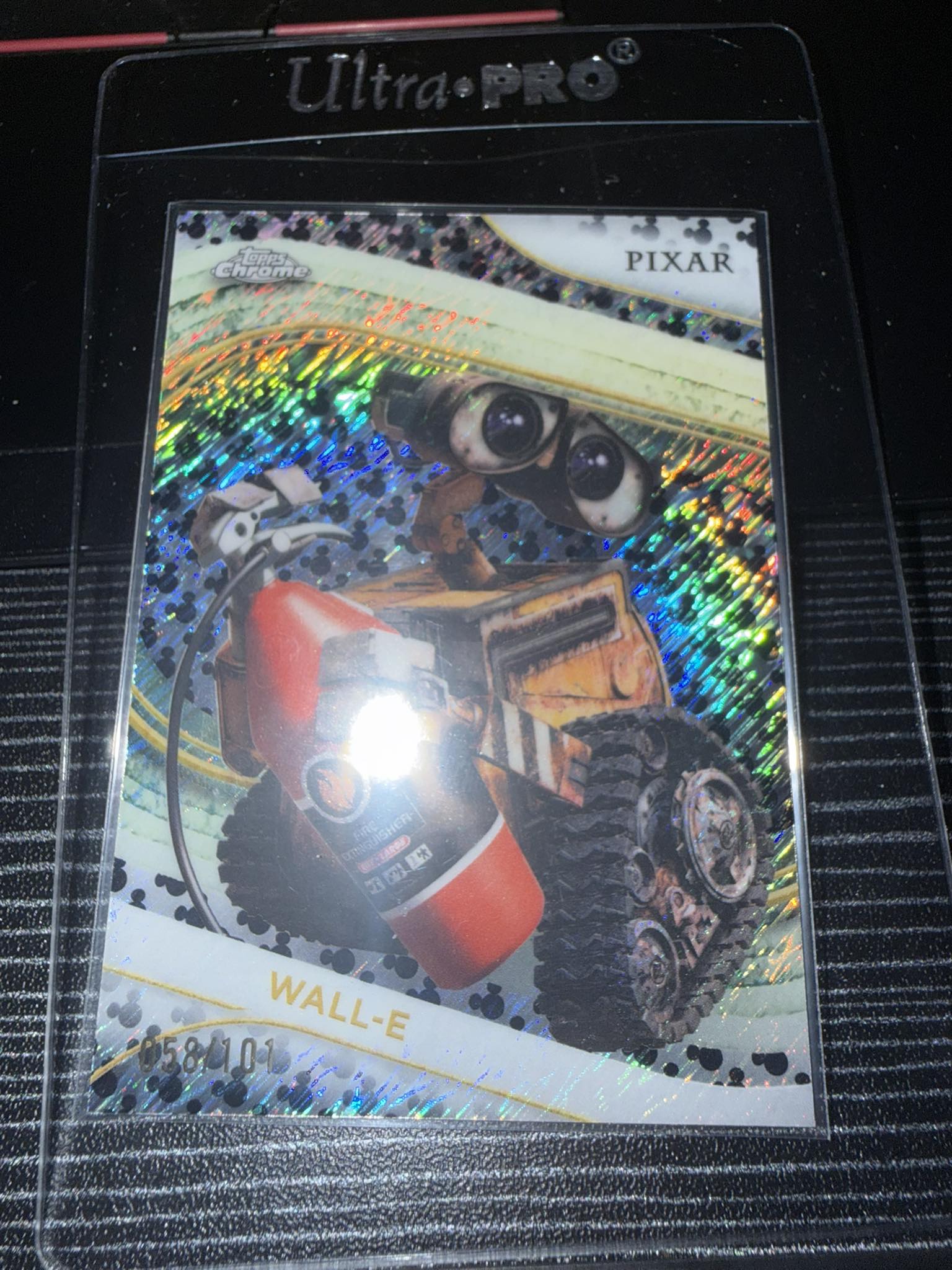 What is a Wall-E /101 Mickey print with diamond shimmer in Topps