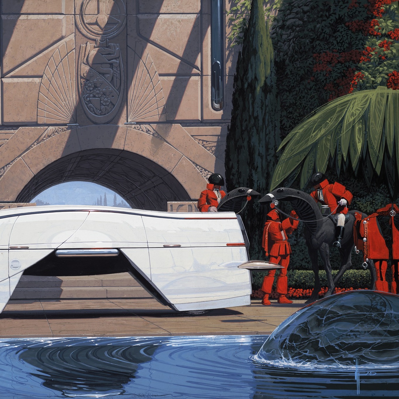 Syd Mead poster art for the 1983 World Sports Fair in Japan