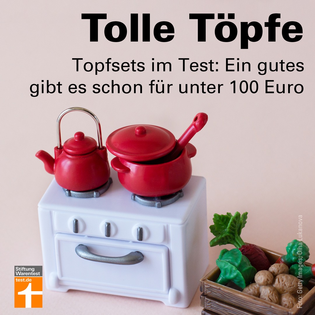 Wir haben 17 Edelstahl-Topfsets getestet, vom preiswerten der Eigenmarke KHG des Möbelhändlers Höffner für 50 Euro bis zur Fissler-Original-Profi -Collection für 530 Euro. Fast alle Sets bestehen aus