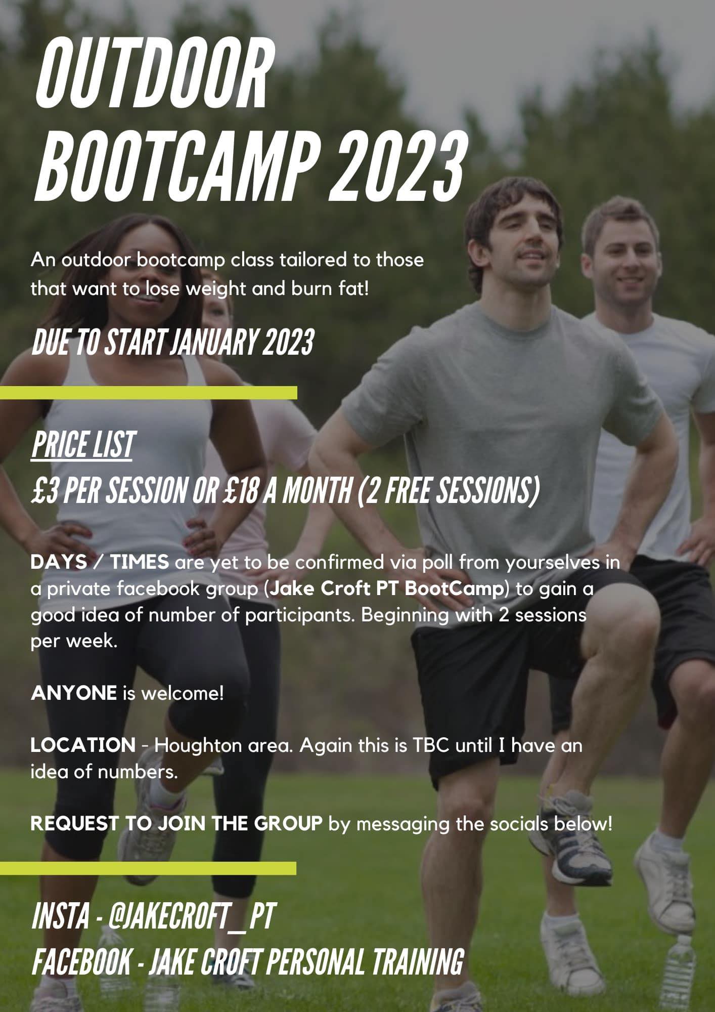 Jake Croft PT BootCamp | Houghton le Spring
