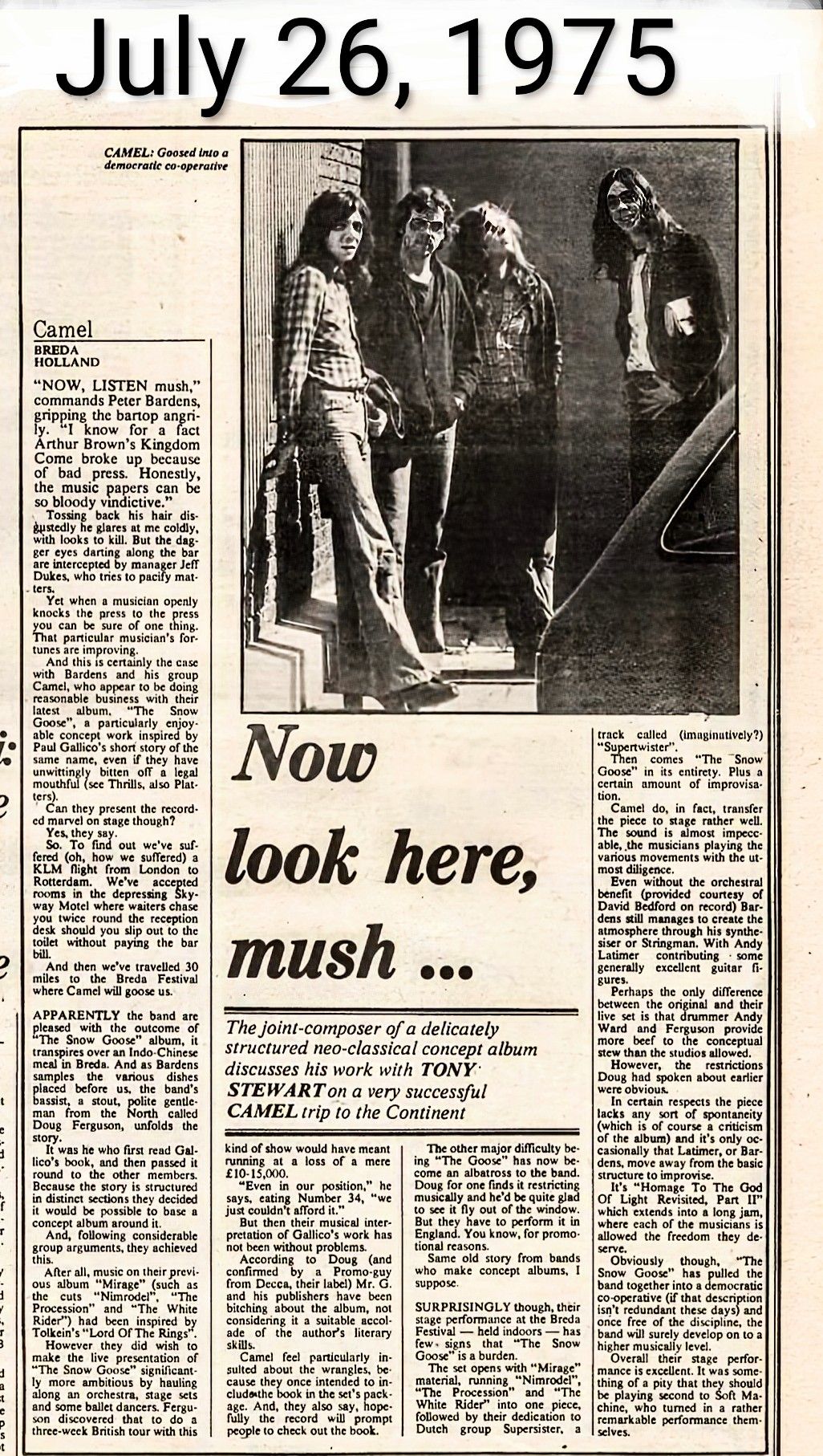 CAMEL NEW MUSICAL EXPRESS JULY, 1975 July July26,1975 26, 1975