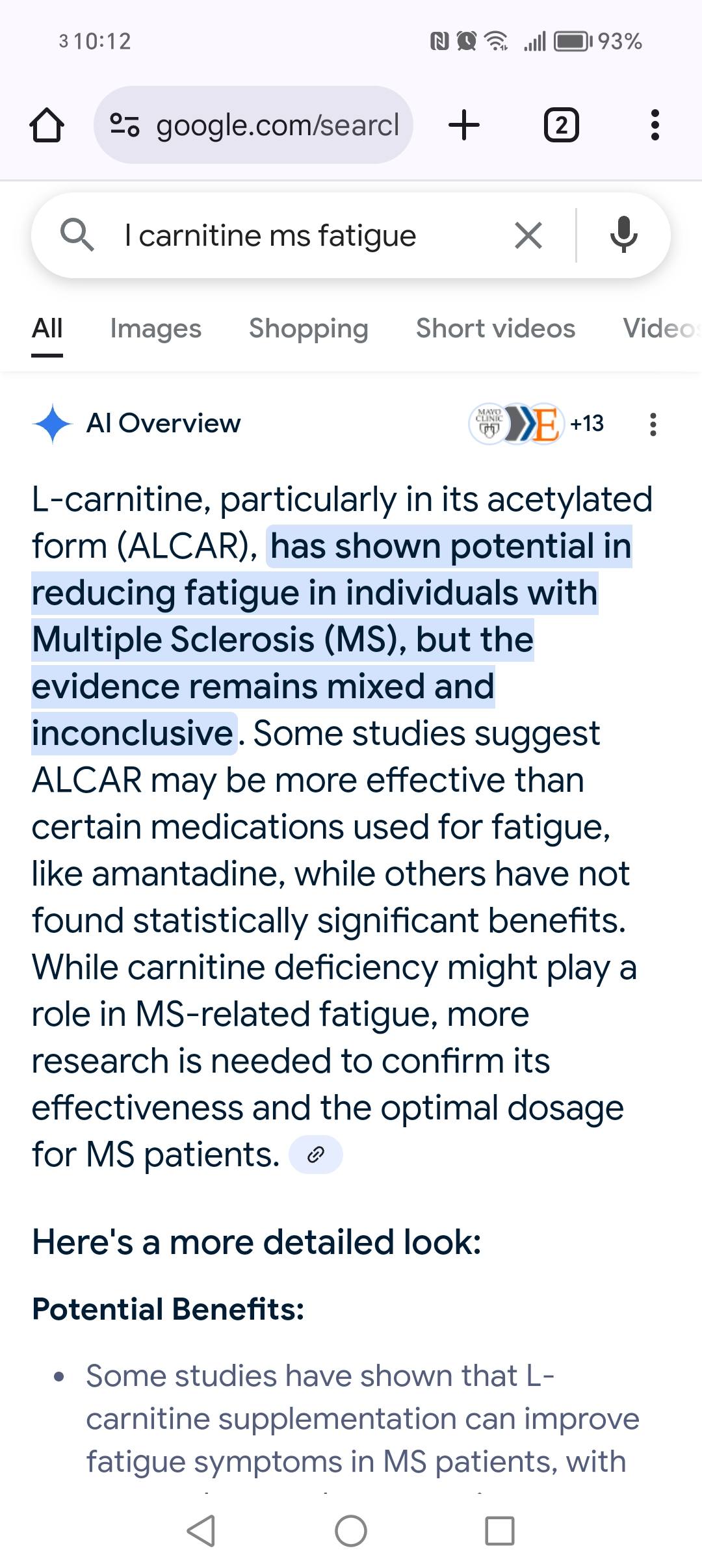 l carnitine for ms fatigue Hope you are all well on this sunny sunday. Got a quick question, has anyone heard of this supplement L-Carnitine or Alcar. Reading on 'trusty' Google, it could help with and IGF-1LR3 | Research Peptide CJC Ipamorelin blend Size:GHK-Cu 100mg