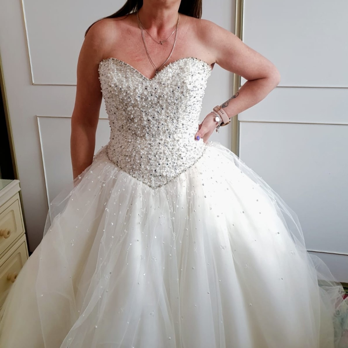 princess polly baby blue dress LIORA Boned Bodice Lace & Beaded Applique Mermaid Wedding Dress