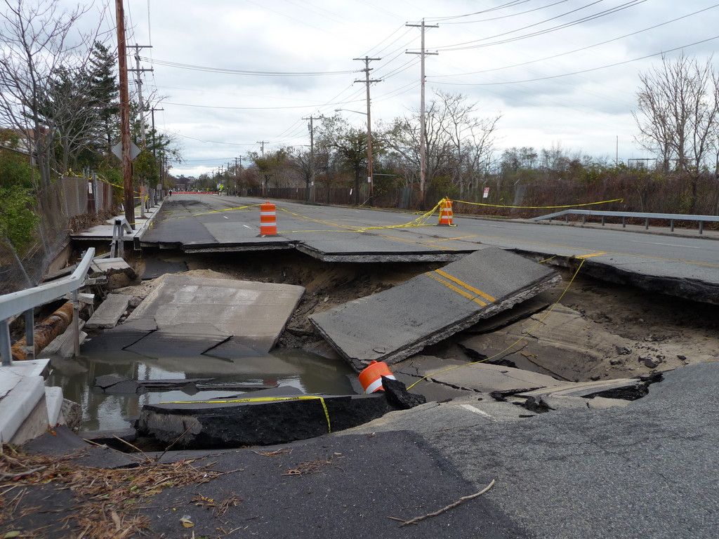 Branch Blvd. collapse after Superstorm Sandy in Long Island, NY
