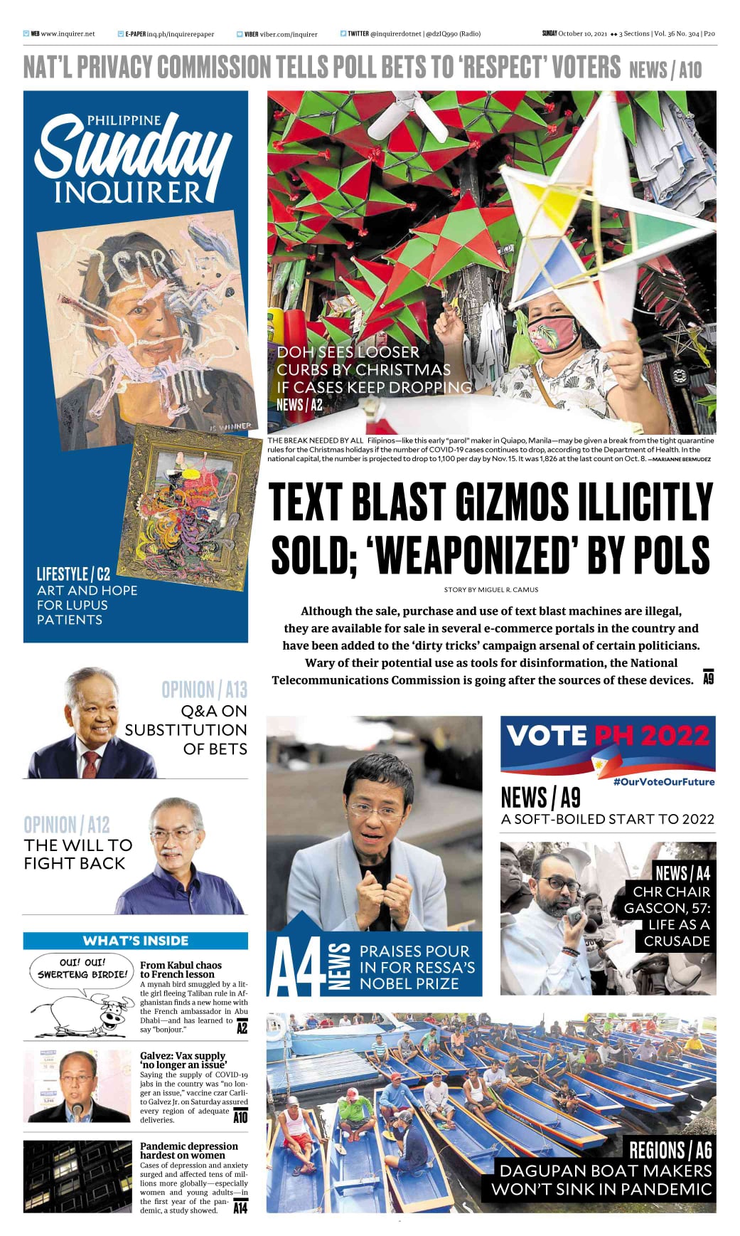 INQUIRER.net - Today's Inquirer front page (October 10,... | Facebook