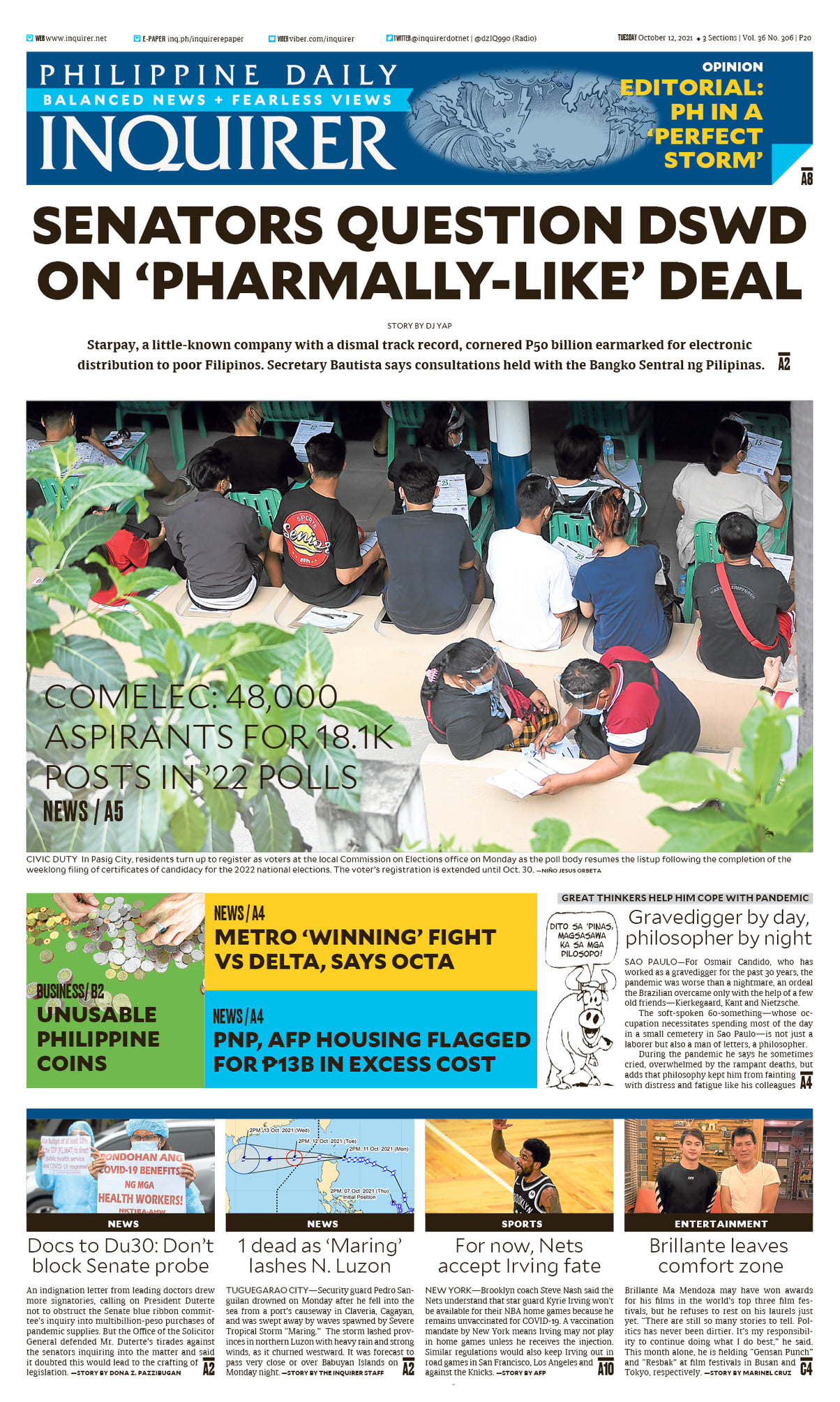 INQUIRER.net - Today's Inquirer front page (October 12,... | Facebook