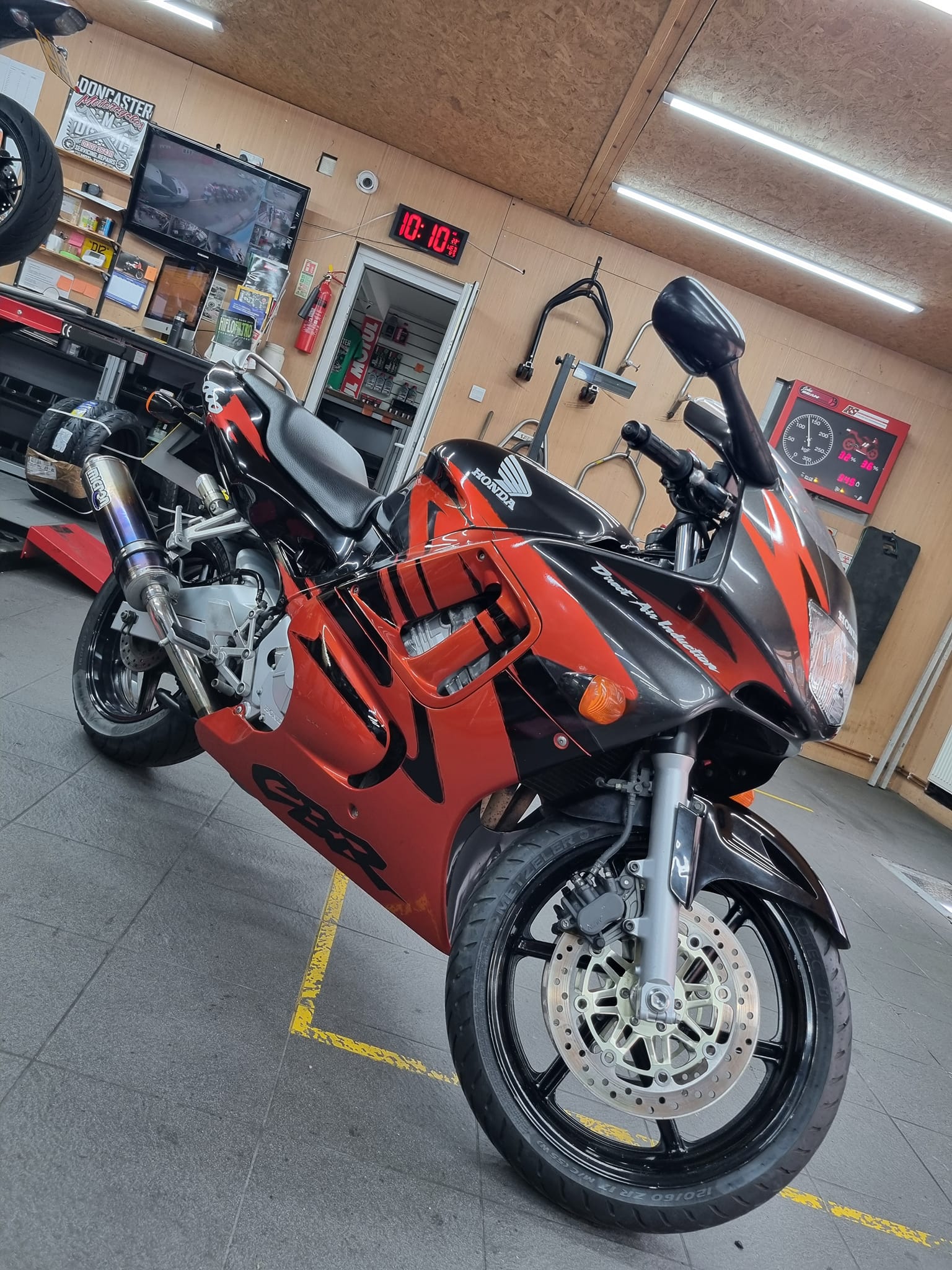 New 1999 CBR 600 F3 in grey, black and candy blaze orange